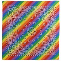 Pickled Moon Rainbow Paisley Bandana Cotton Gay LGBT Pride