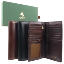 Mens Italian Leather Stylish RFID Protected Suit Wallet by Visconti Gift Box