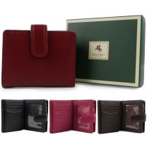 Ladies Leather Compact Tab Purse/Wallet by Visconti Heritage Collection Gift Box Handy