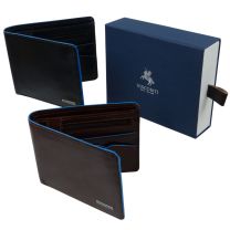Mens Italian Leather Stylish RFID Protected Bi Fold Wallet by Visconti Alps Range 