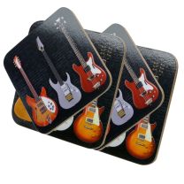 Rock and Roll Electric Guitar Coaster Set of 4 Gift Boxed