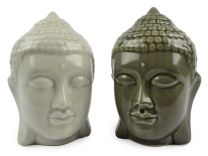 14cm Ceramic Thai Buddha Head in Tonal Colours Calming Buddhism Figurine Gift