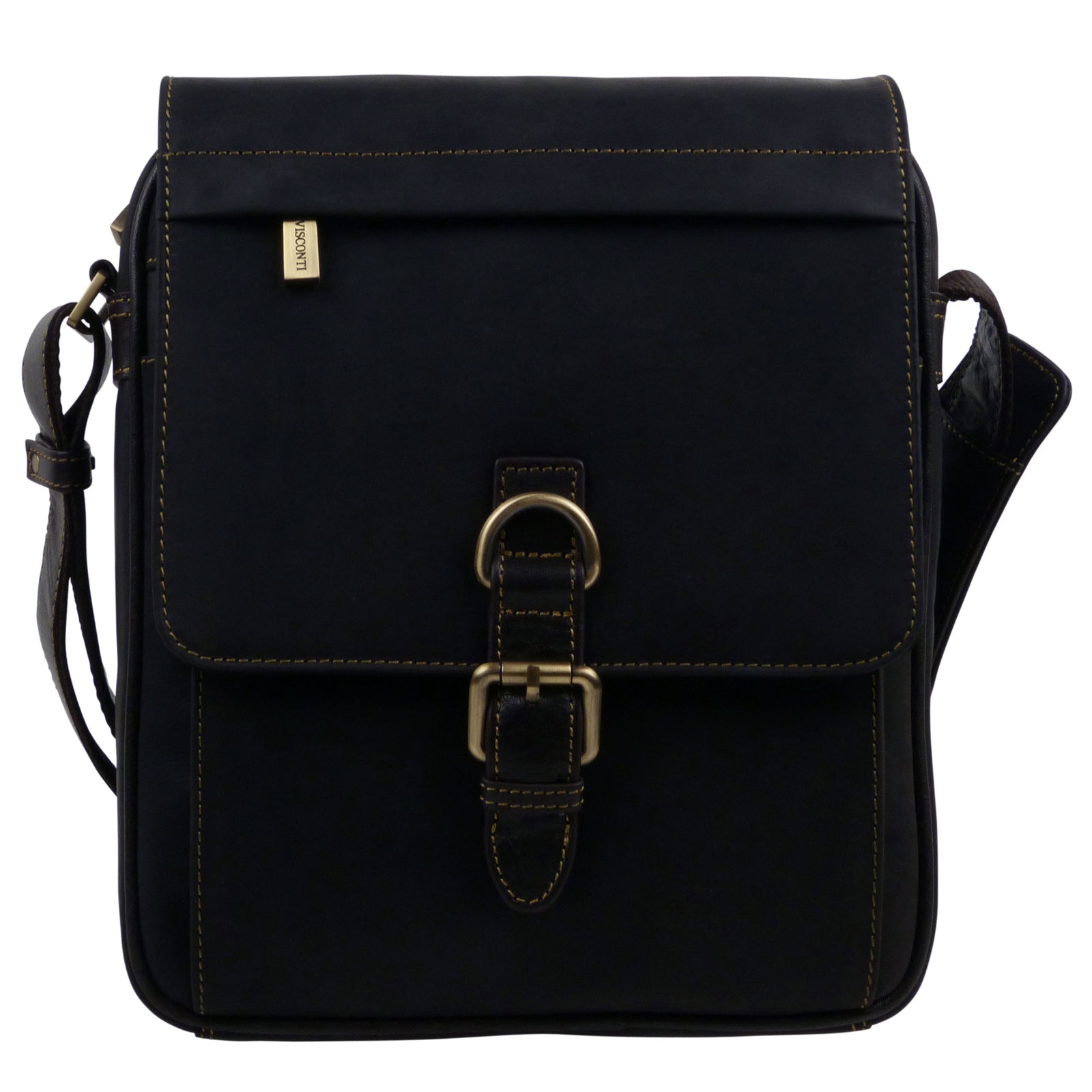 Visconti Leather Mens Messenger Bag - Hunter Collection - Picture 7 of 19