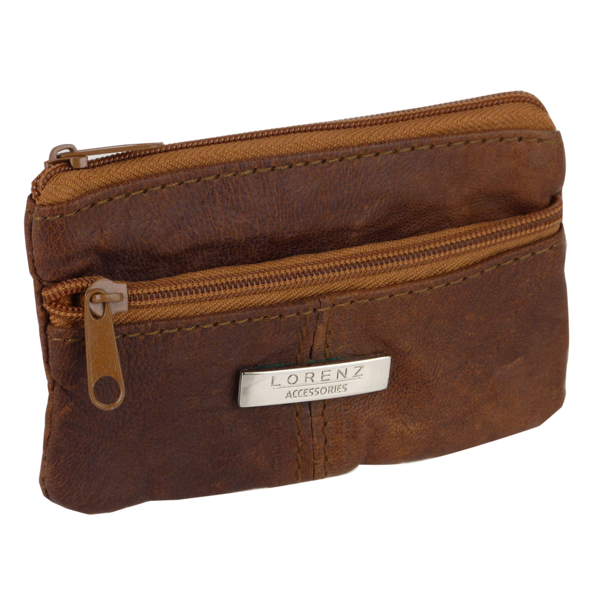 Lorenz Leather Mens 2 Zipped Coin Purse - Picture 11 of 11