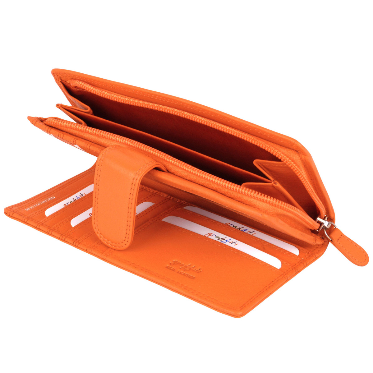 Ladies Leather Tabbed Purse/Wallet by Golunski; Graffiti Gift Box Bright Colours - Picture 40 of 103