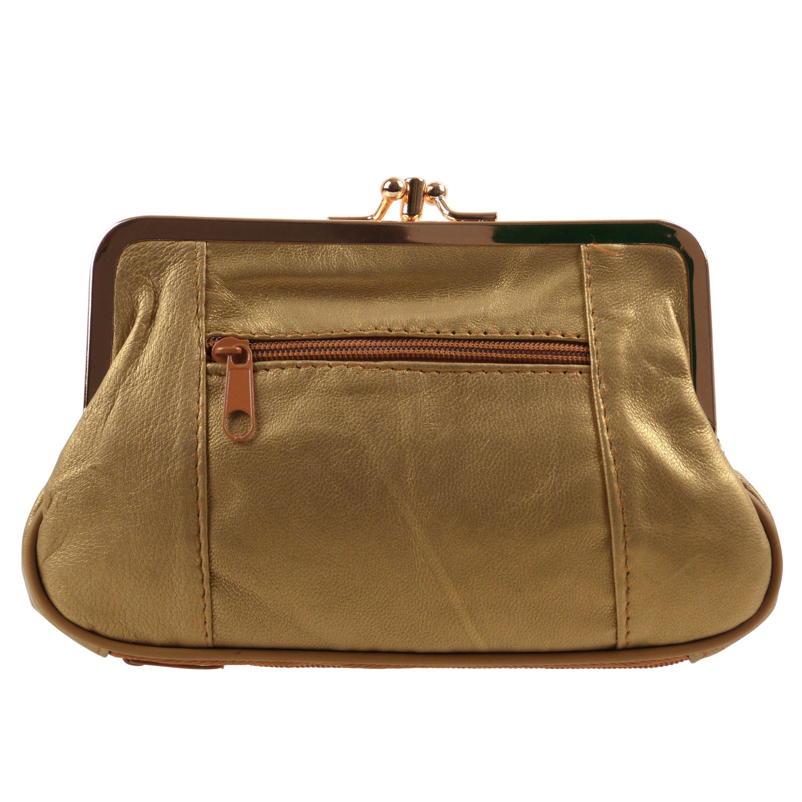 Borsa per monete donna in pelle Oakridge doppio fischio con spazio per carta di credito - Foto 20 di 34