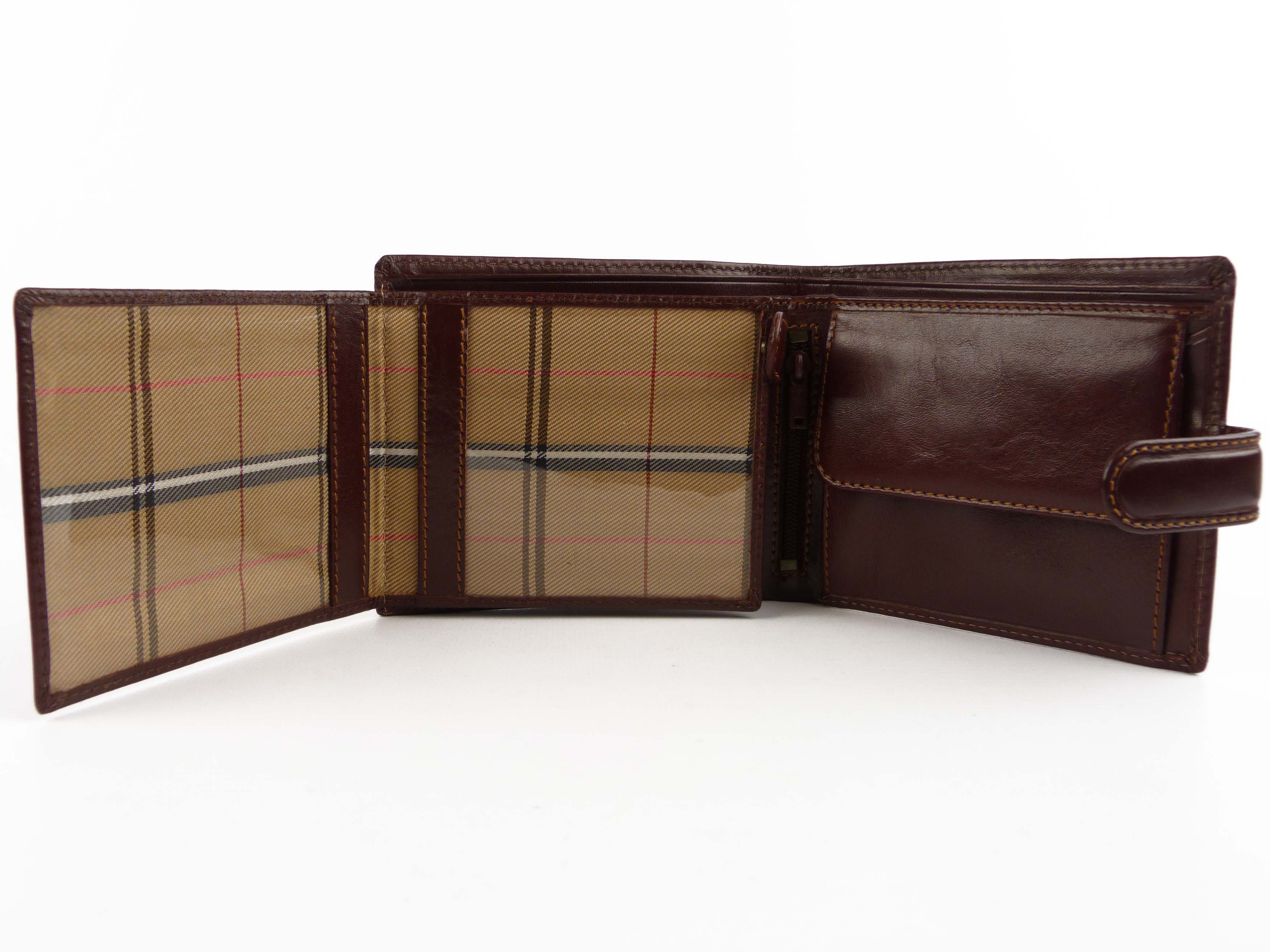Cartera italiana de cuero con pestañas para hombre de Visconti; colección Monza regalo en caja - Imagen 13 de 15