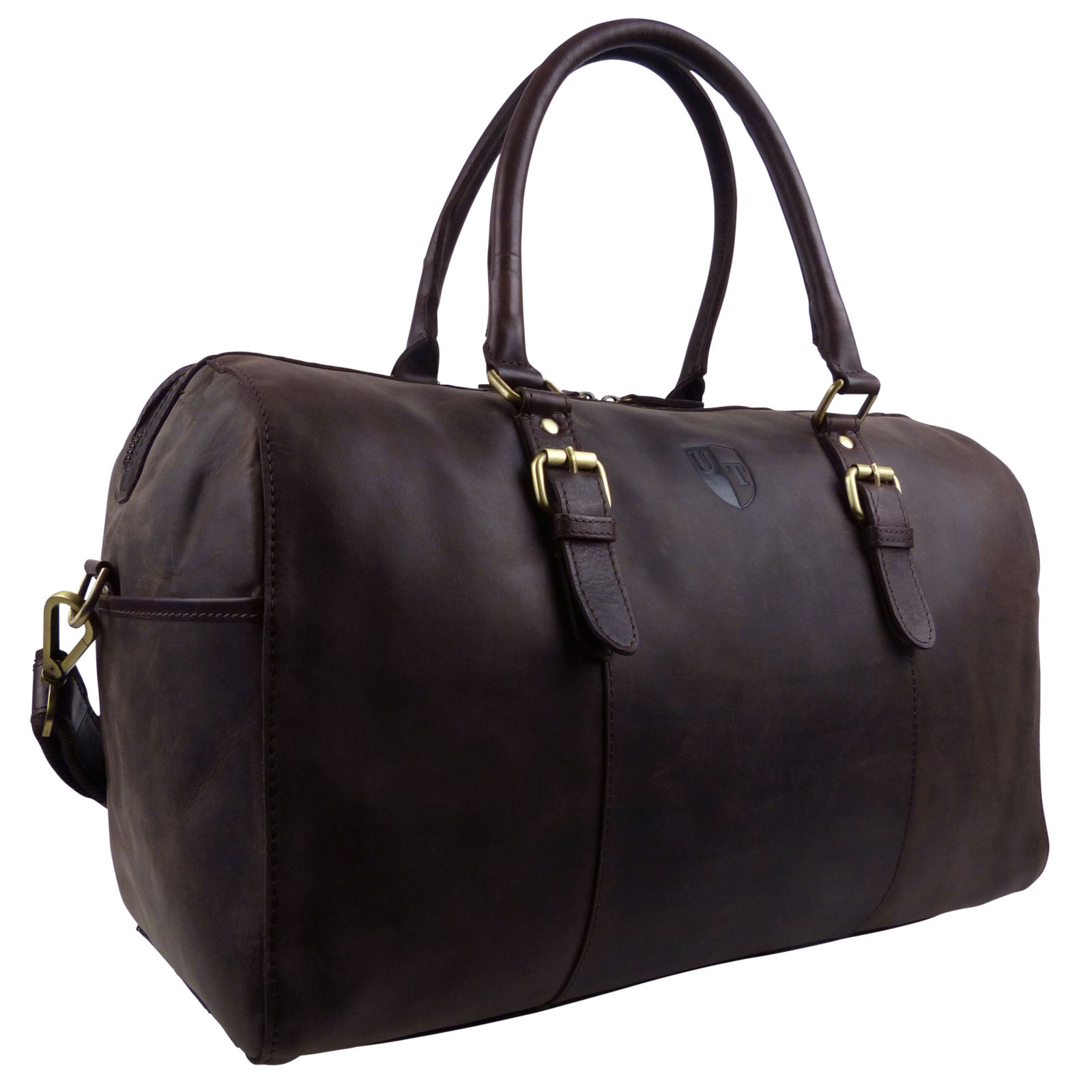 Hansson Leather Mens Large Classic Holdall Travel Overnight Bag - Picture 15 of 19