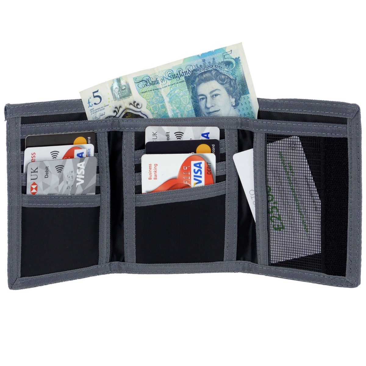 RED X Mens & Boys Tri-Fold Nylon Sports Wallet with Coin Pocket and Belt Hook - Picture 6 of 16
