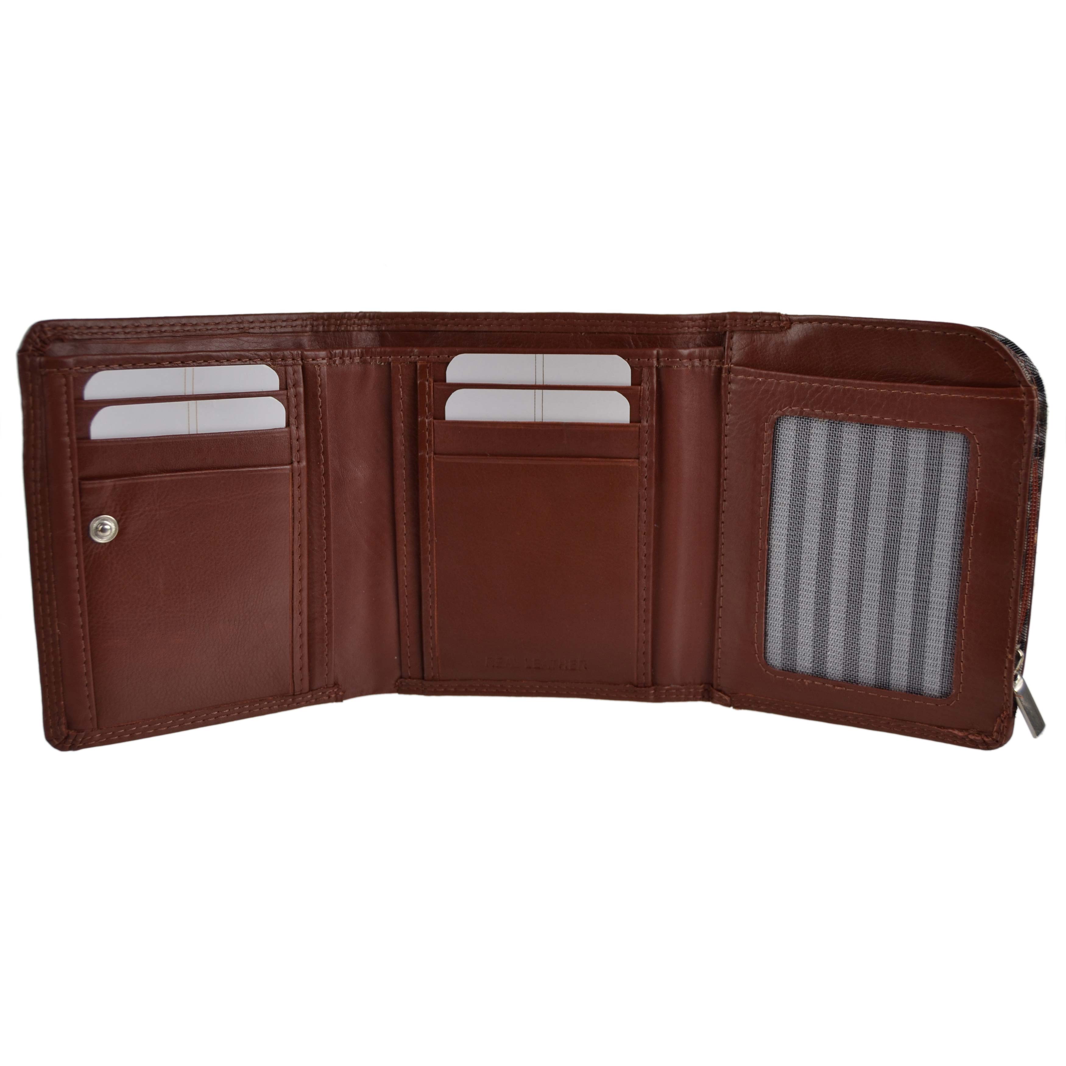 Billetera, moneda y tarjeta triple London Leathergoods para hombre - Imagen 9 de 19