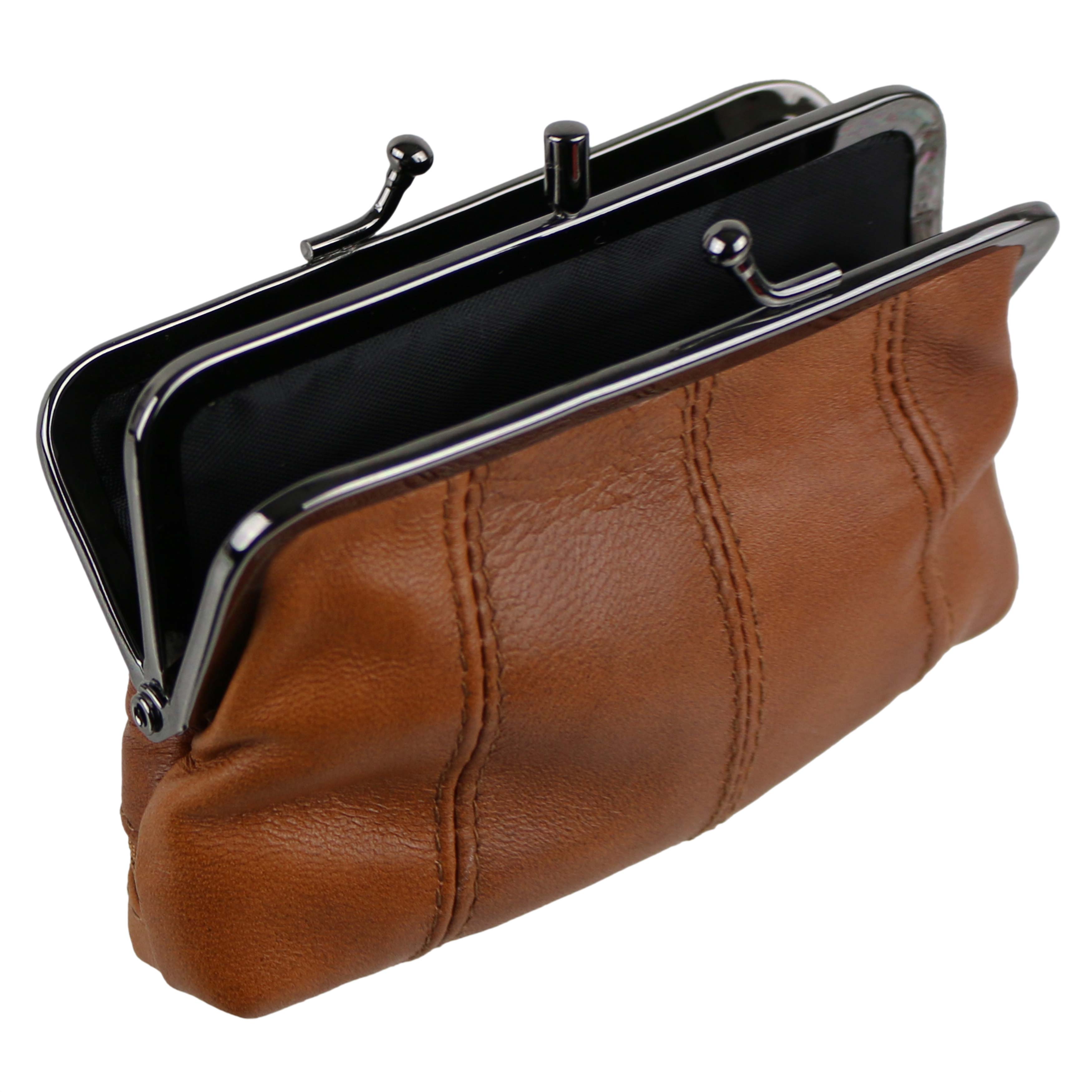 leather coin purse with clasp Leather Ladies Clasp Coin Purse by Oakridge 4 Colours Zipped Section Handy | eBay