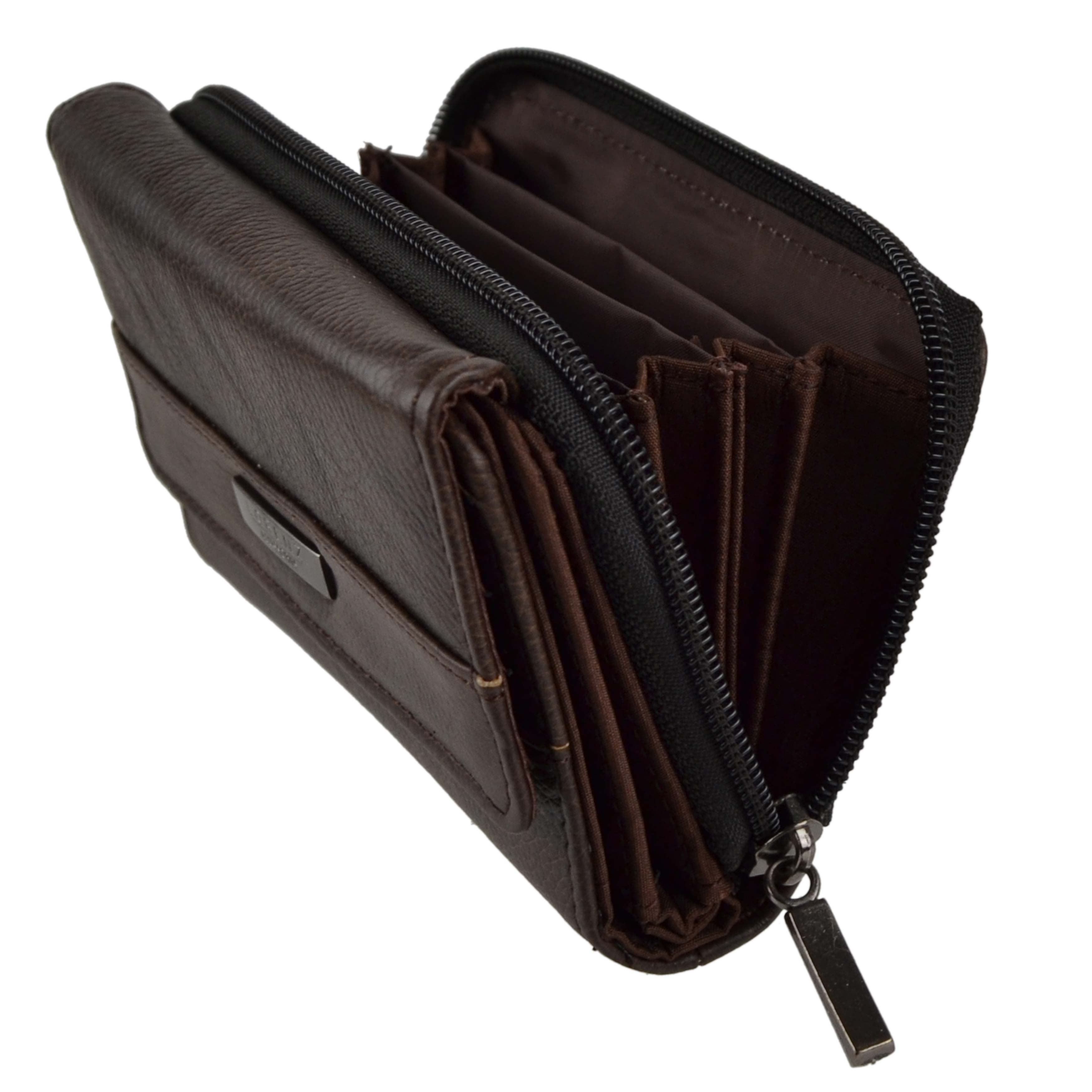 Lorenz Leather Ladies Zip Around Purse/Wallet | eBay