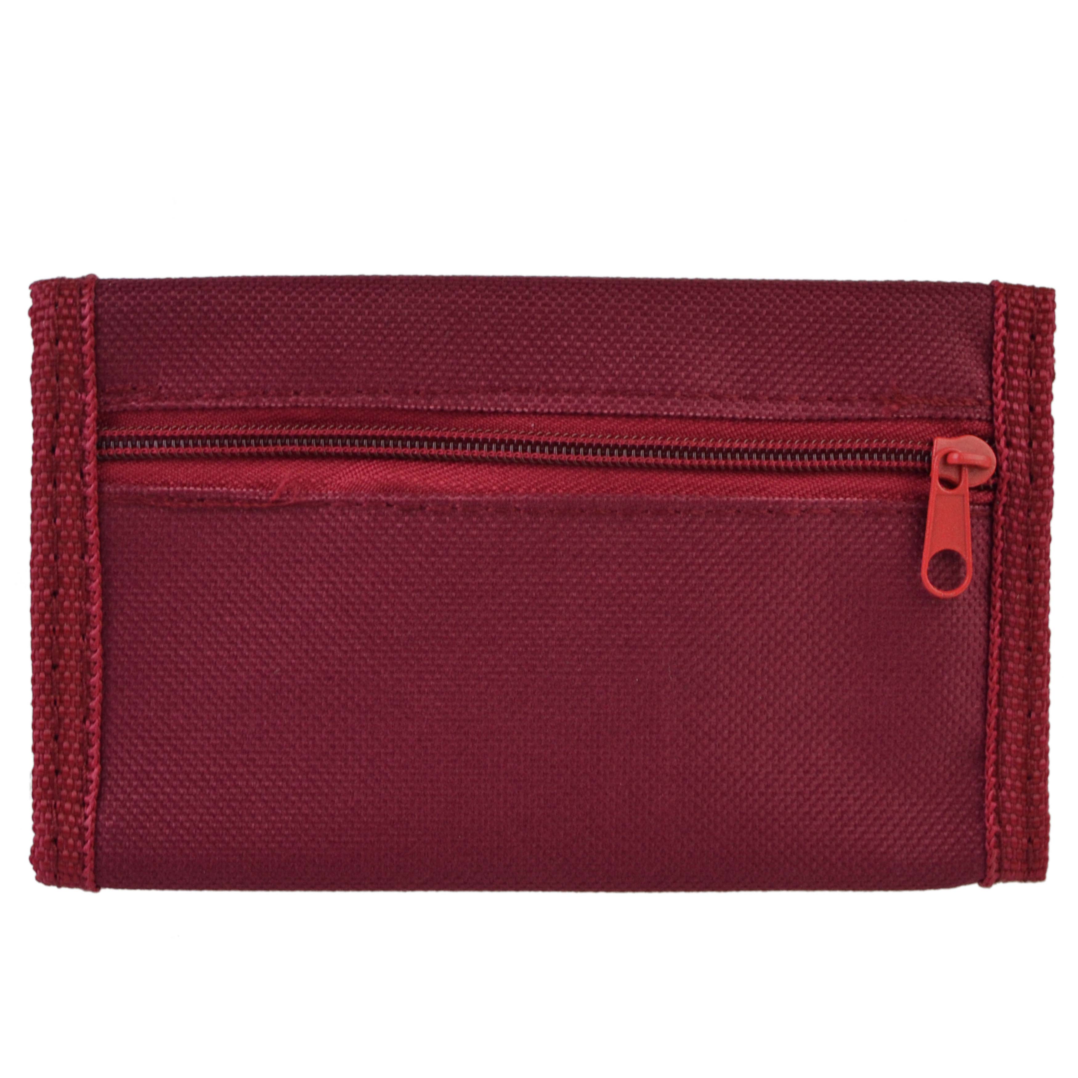 Mens Boys Girls Plain Canvas Tri-Fold Wallet Black Red Navy Handy - Picture 6 of 21