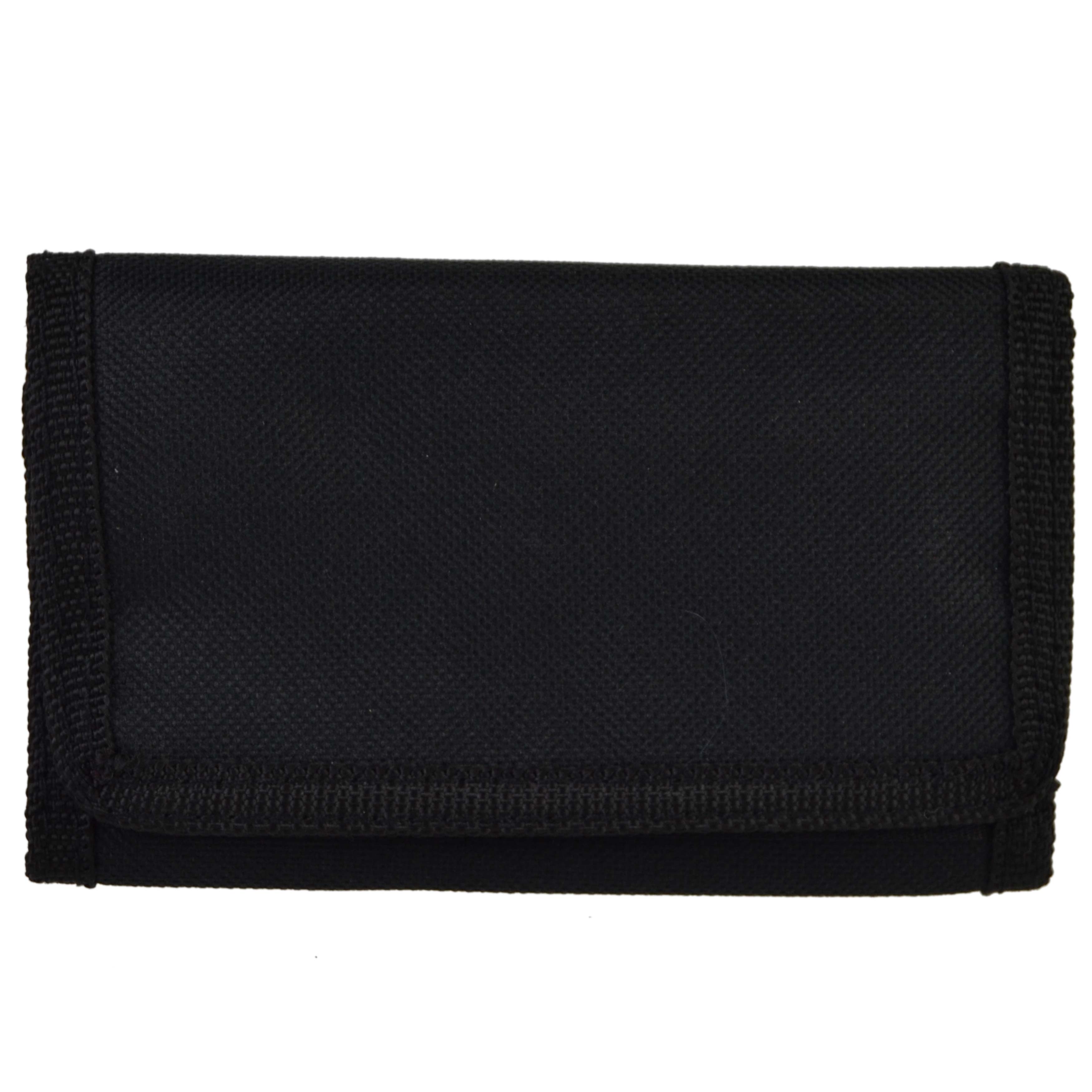 Mens Boys Girls Plain Canvas Tri-Fold Wallet Black Red Navy Handy - Picture 18 of 21