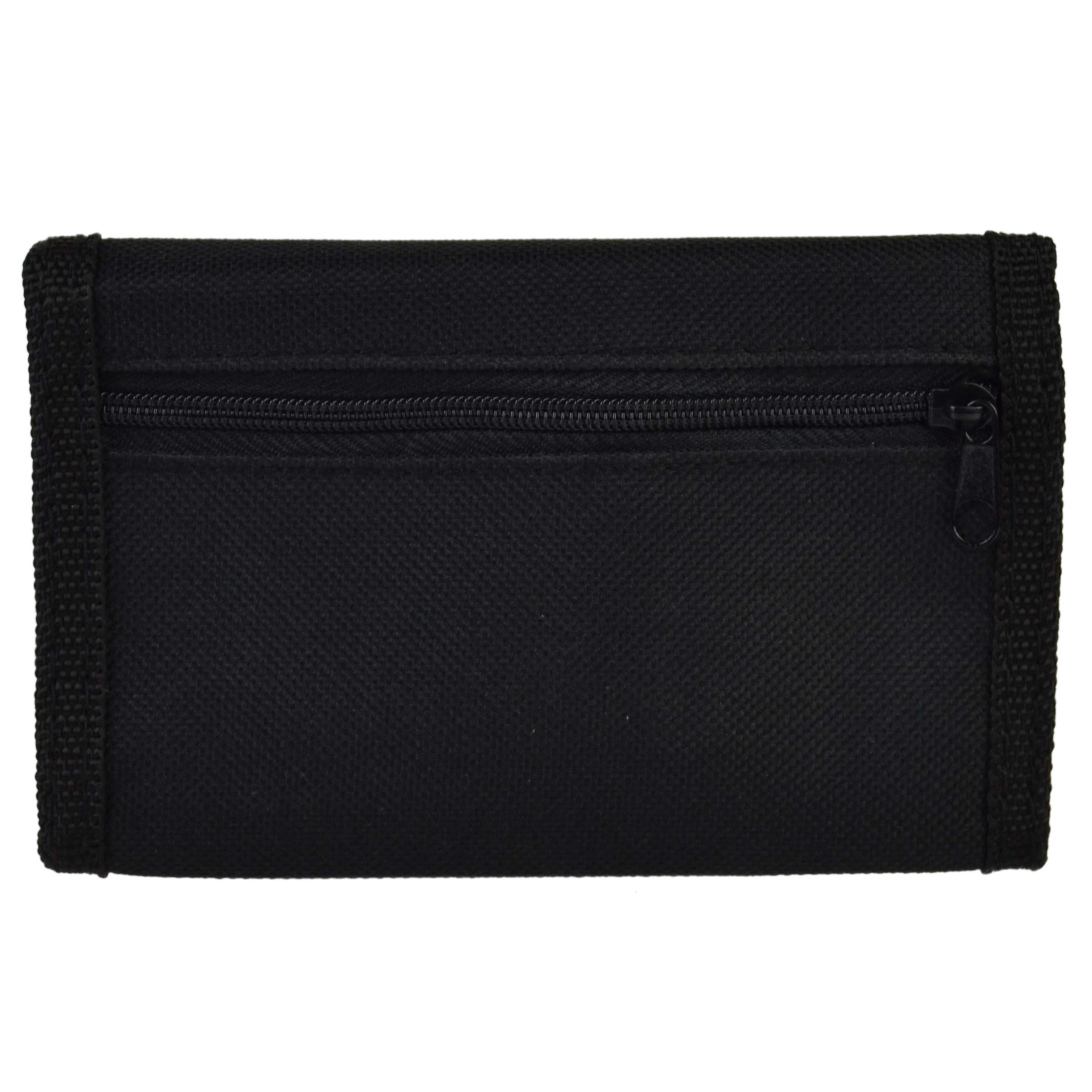 Mens Boys Girls Plain Canvas Tri-Fold Wallet Black Red Navy Handy - Picture 21 of 21