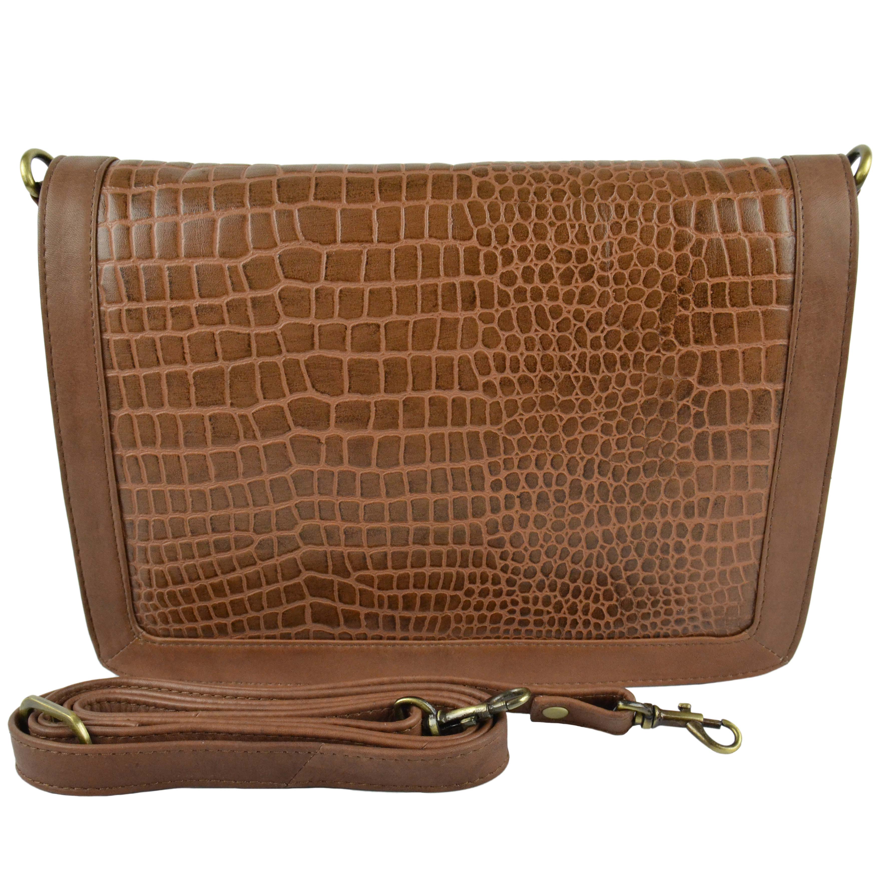 Ladies Embossed Leather Clutch/Cross Body Bag by GiGi Othello Collection 