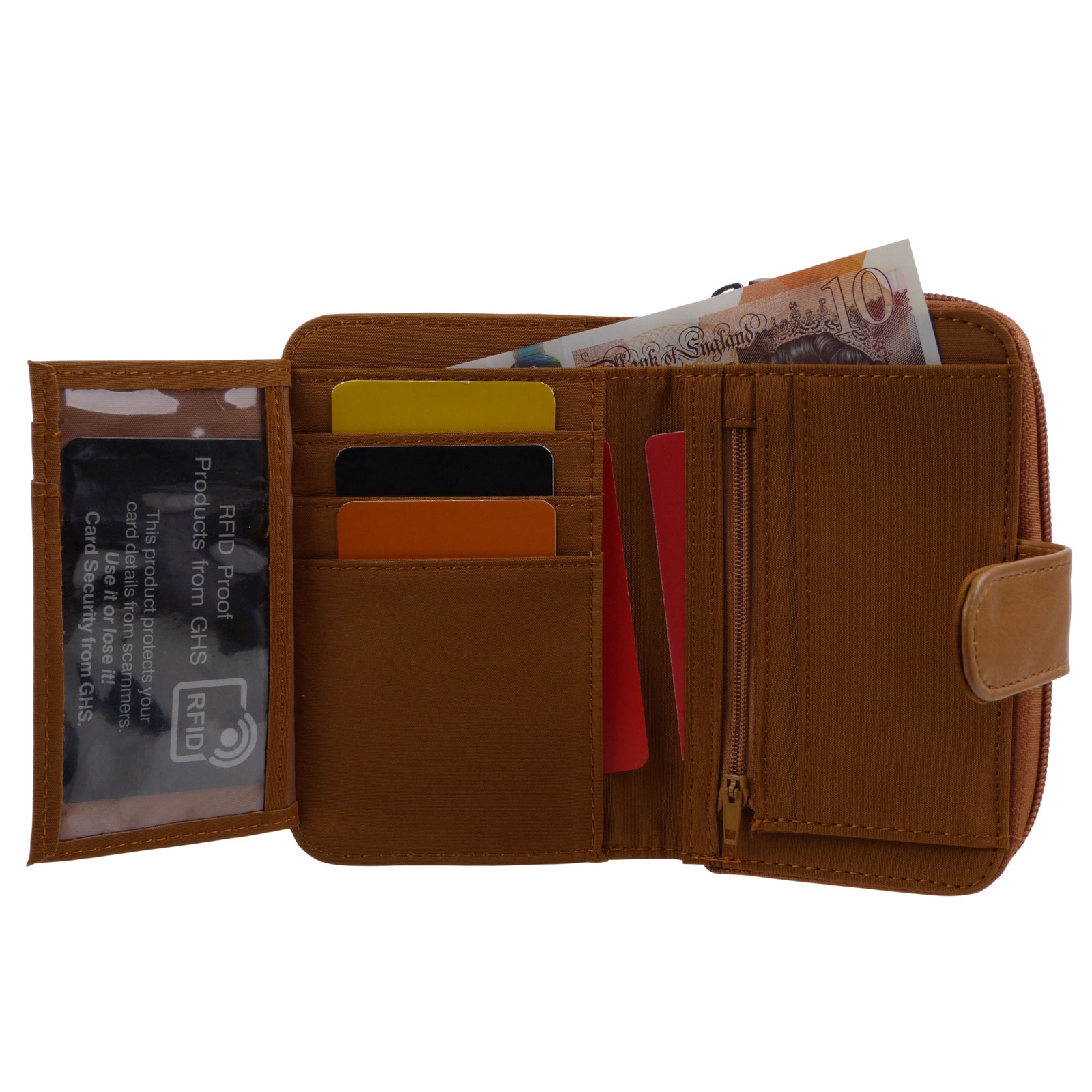 Cartera/billetera de cuero Lorenz con cremallera con bolsa de regalo gratuita - Imagen 37 de 40