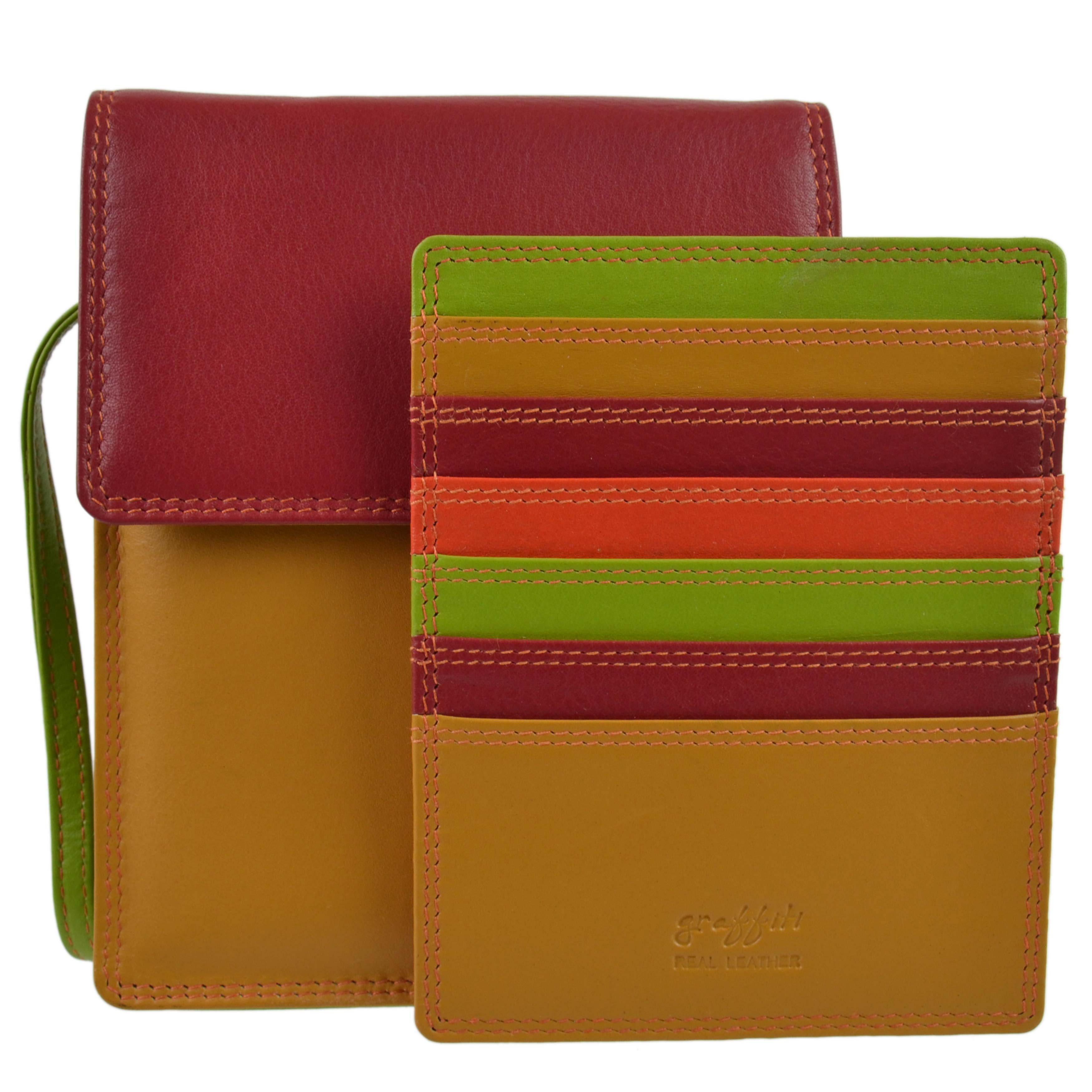 Cartera/bolso cruzado de cuero para damas Golunski colección de graffiti
