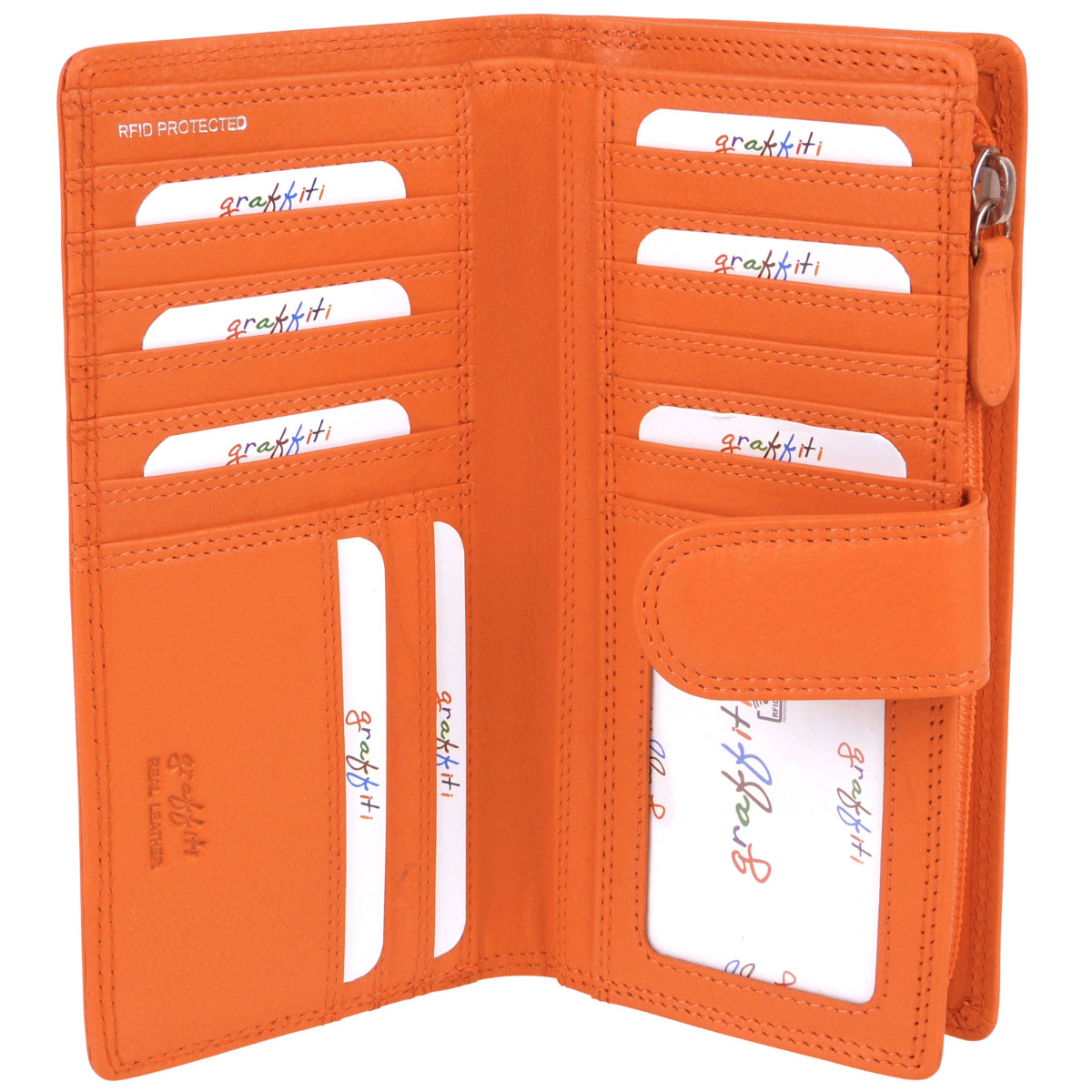 Ladies Leather Tabbed Purse/Wallet by Golunski; Graffiti Gift Box Bright Colours - Picture 41 of 103