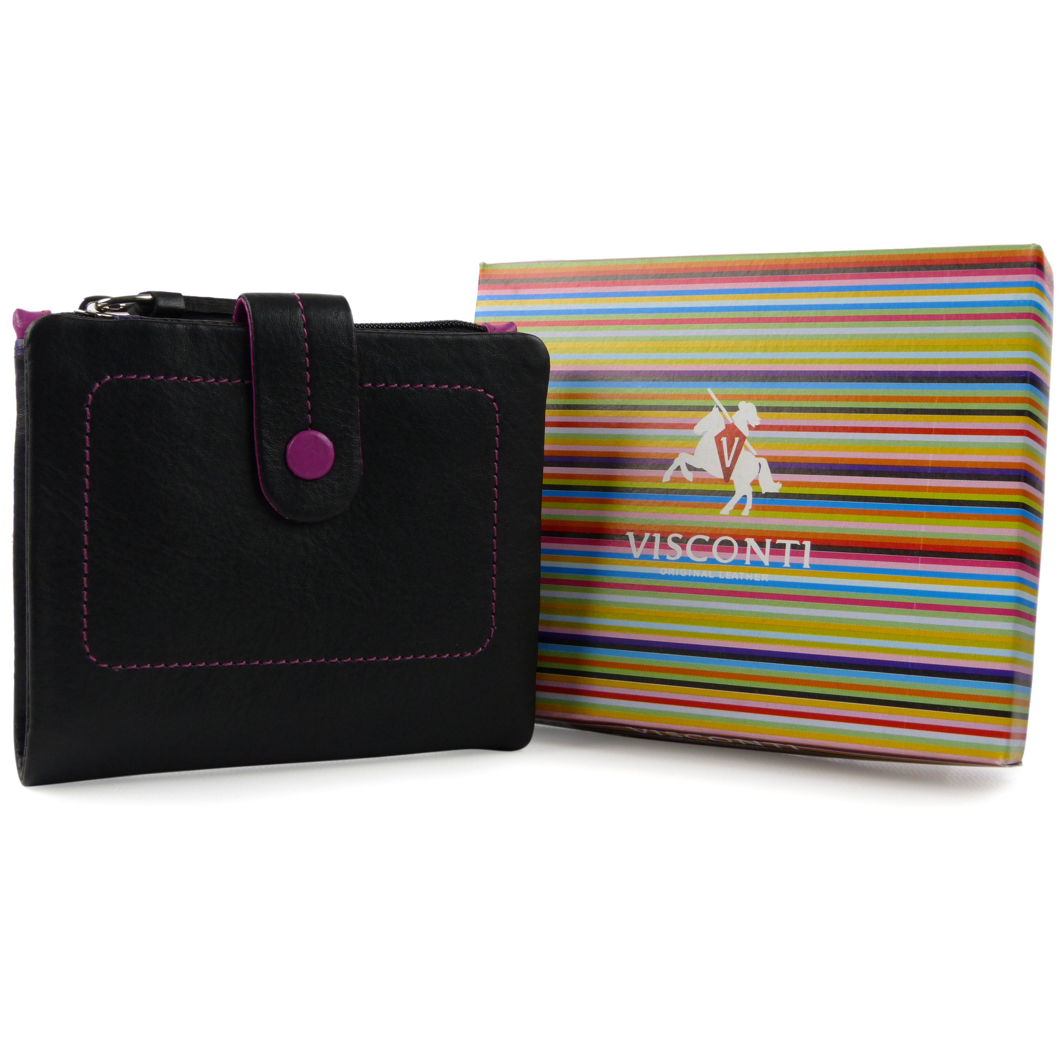Ladies Leather Soft Small Tabbed Bi-Fold Purse/Wallet by Visconti; Mimi Gift Box - Picture 3 of 14