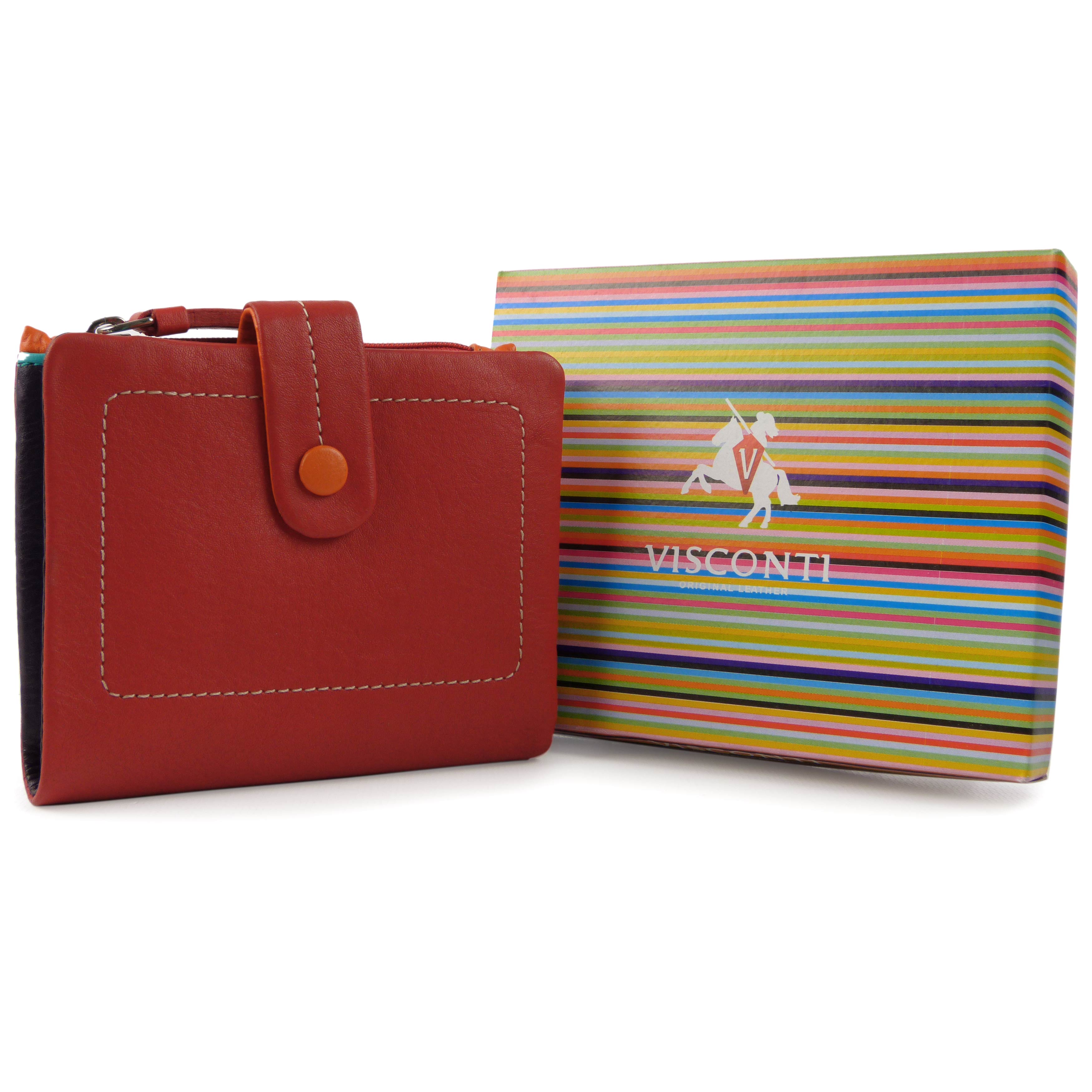 Ladies Leather Soft Small Tabbed Bi-Fold Purse/Wallet by Visconti; Mimi Gift Box - Picture 11 of 14