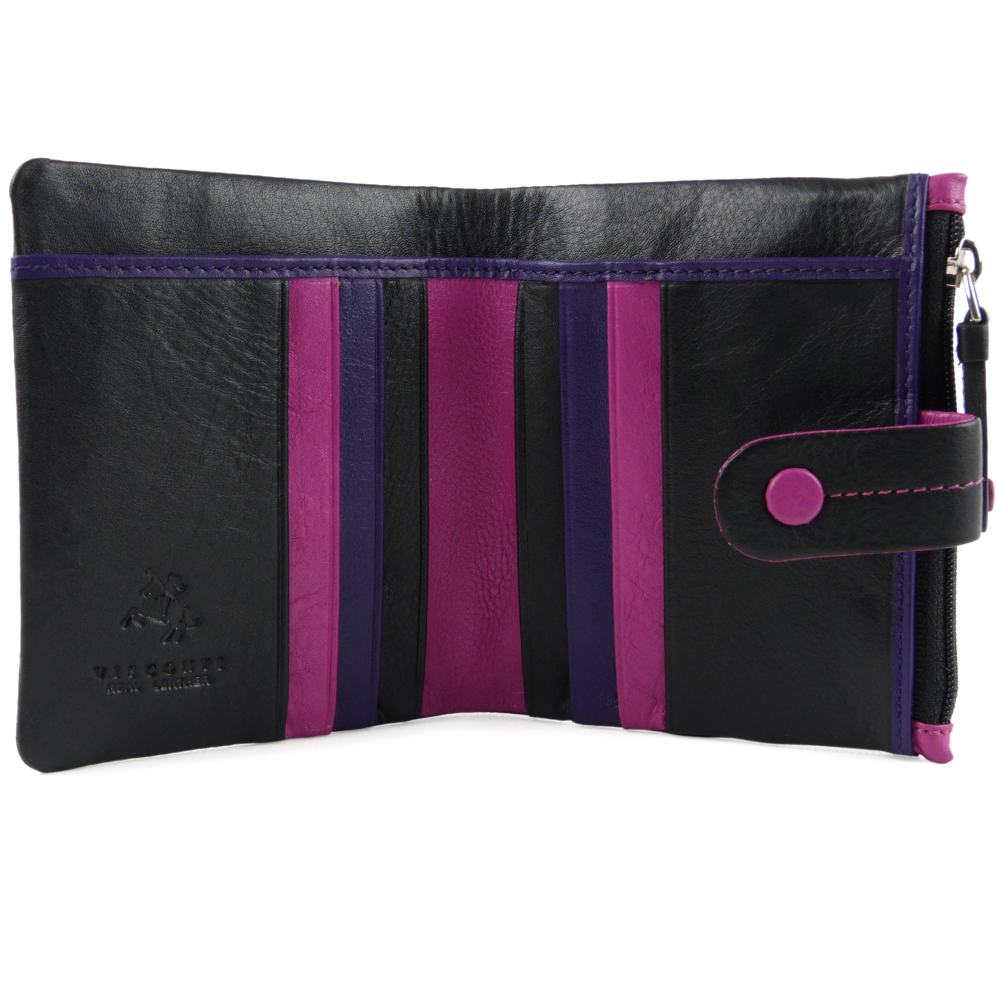 Ladies Leather Soft Small Tabbed Bi-Fold Purse/Wallet by Visconti; Mimi Gift Box - Picture 4 of 14