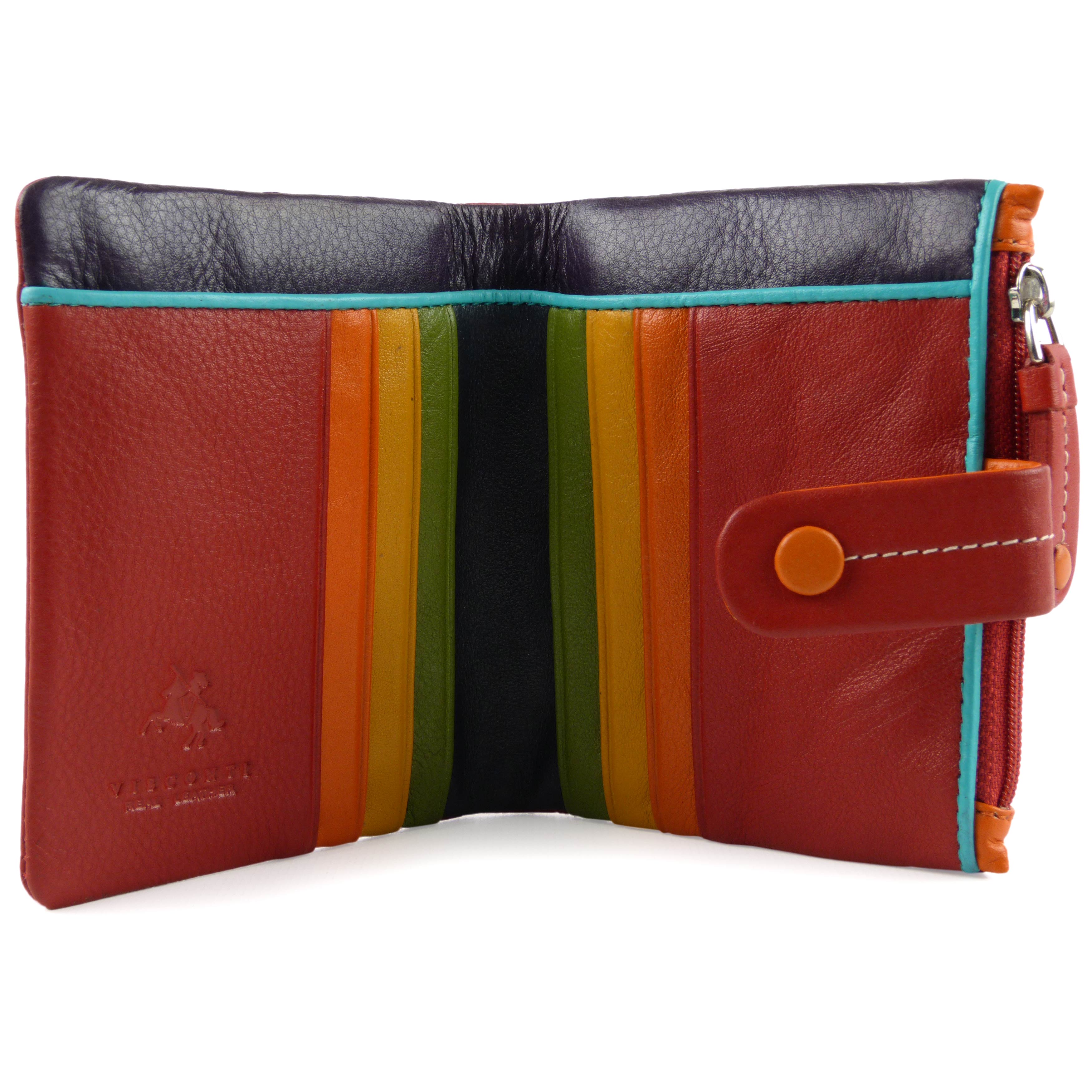 Ladies Leather Soft Small Tabbed Bi-Fold Purse/Wallet by Visconti; Mimi Gift Box - Picture 12 of 14