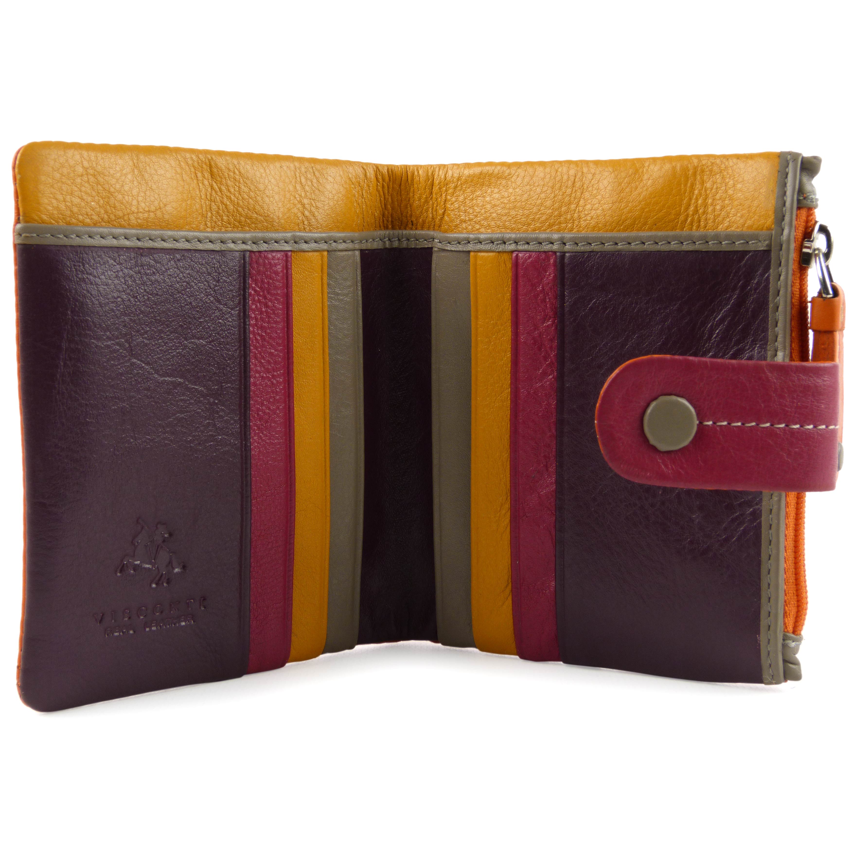 Ladies Leather Soft Small Tabbed Bi-Fold Purse/Wallet by Visconti; Mimi Gift Box - Picture 8 of 14