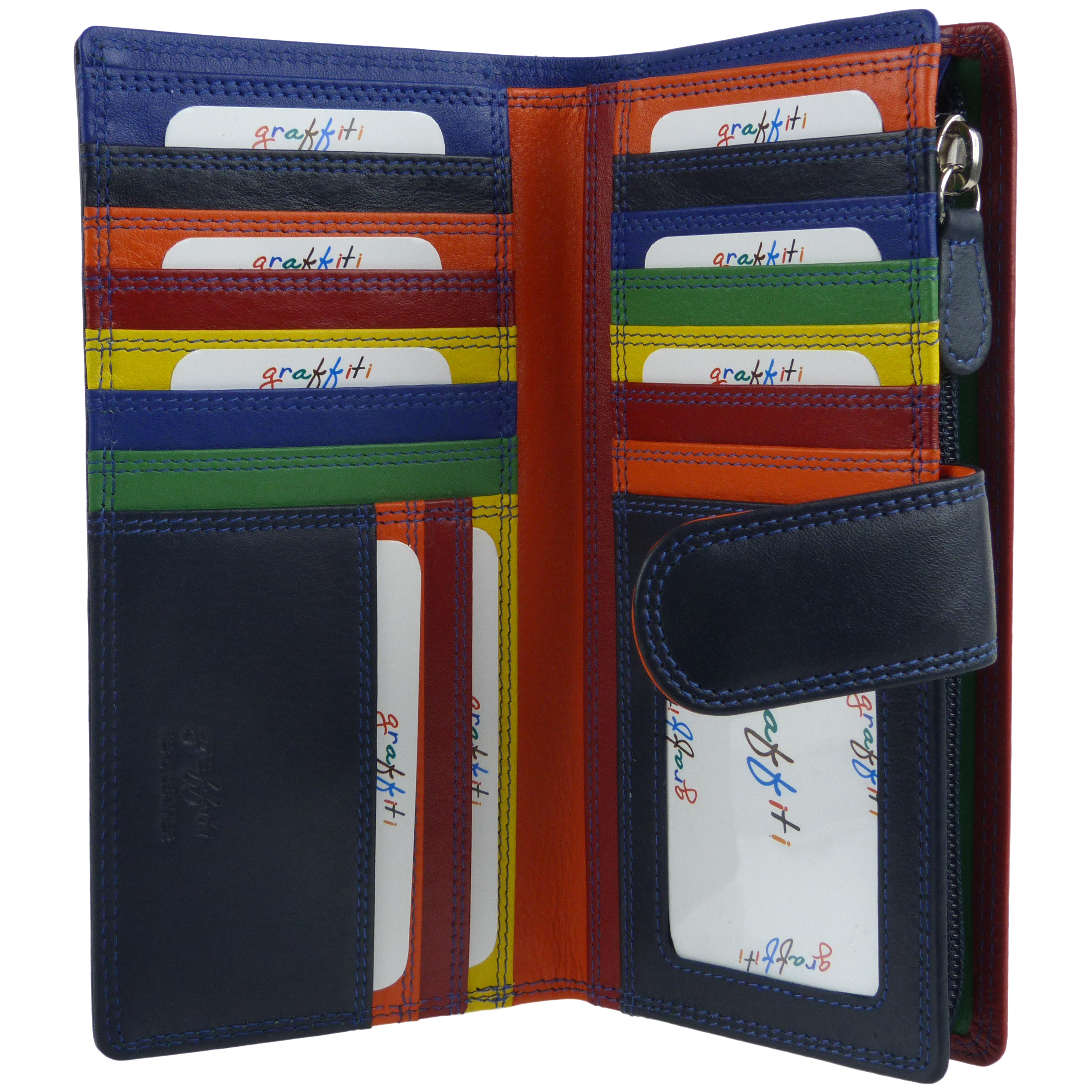 Ladies Leather Tabbed Purse/Wallet by Golunski; Graffiti Gift Box Bright Colours - Picture 35 of 103