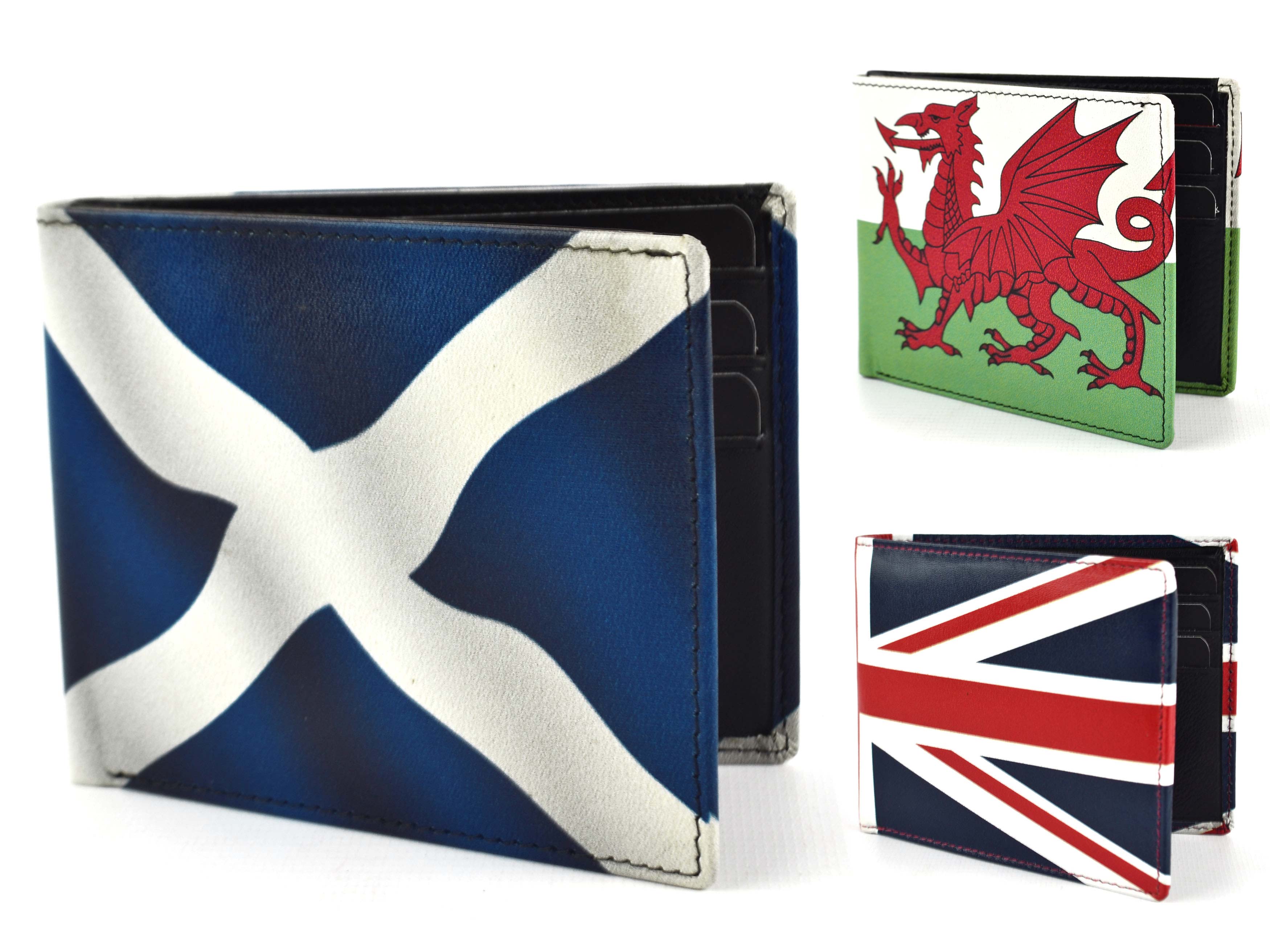Golunski Mens Quality Leather Wallet Scotland Wales & Union Jack Flag Retro R... - Picture 4 of 12