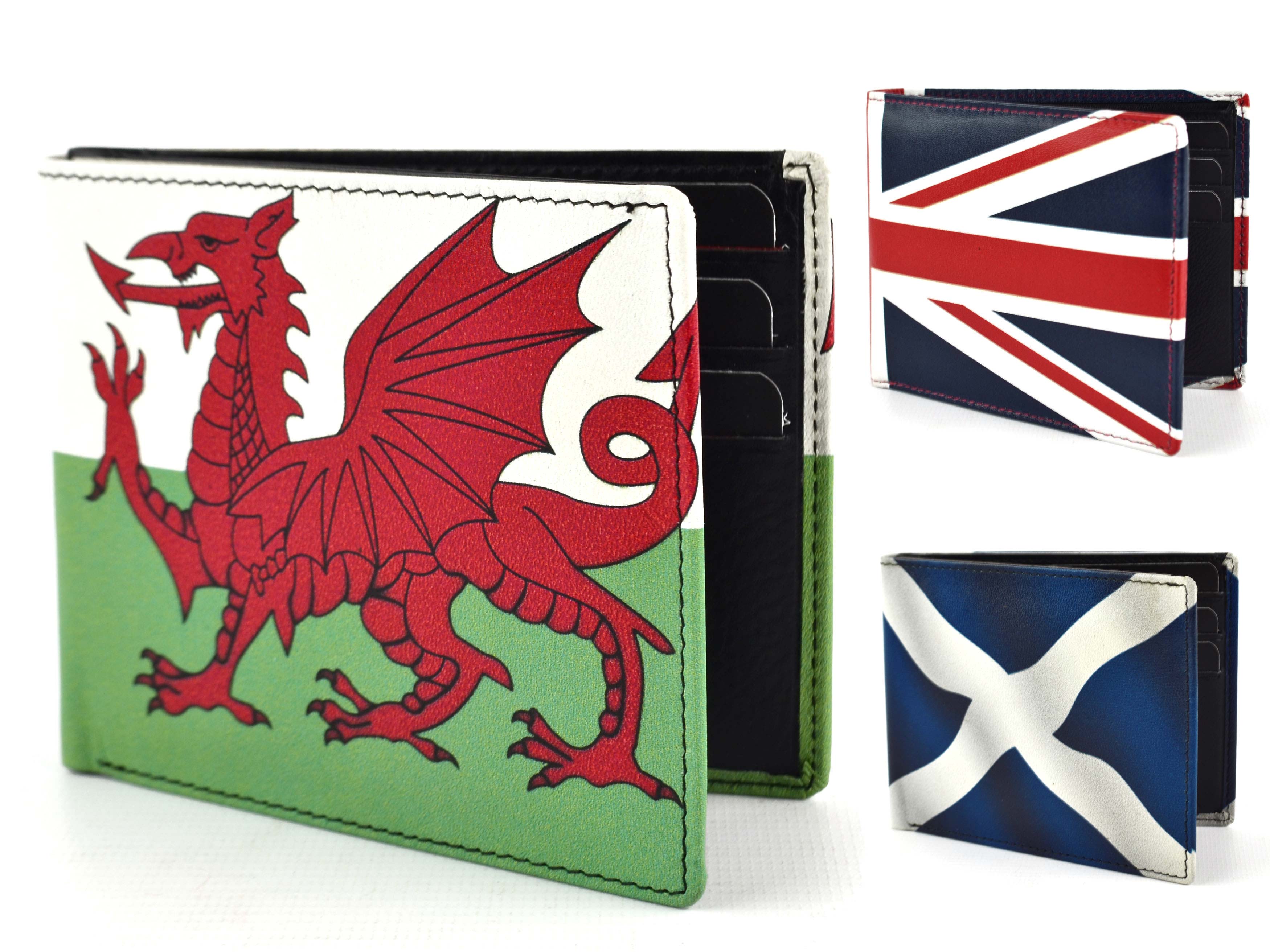 Golunski Mens Quality Leather Wallet Scotland Wales & Union Jack Flag Retro R... - Picture 12 of 12
