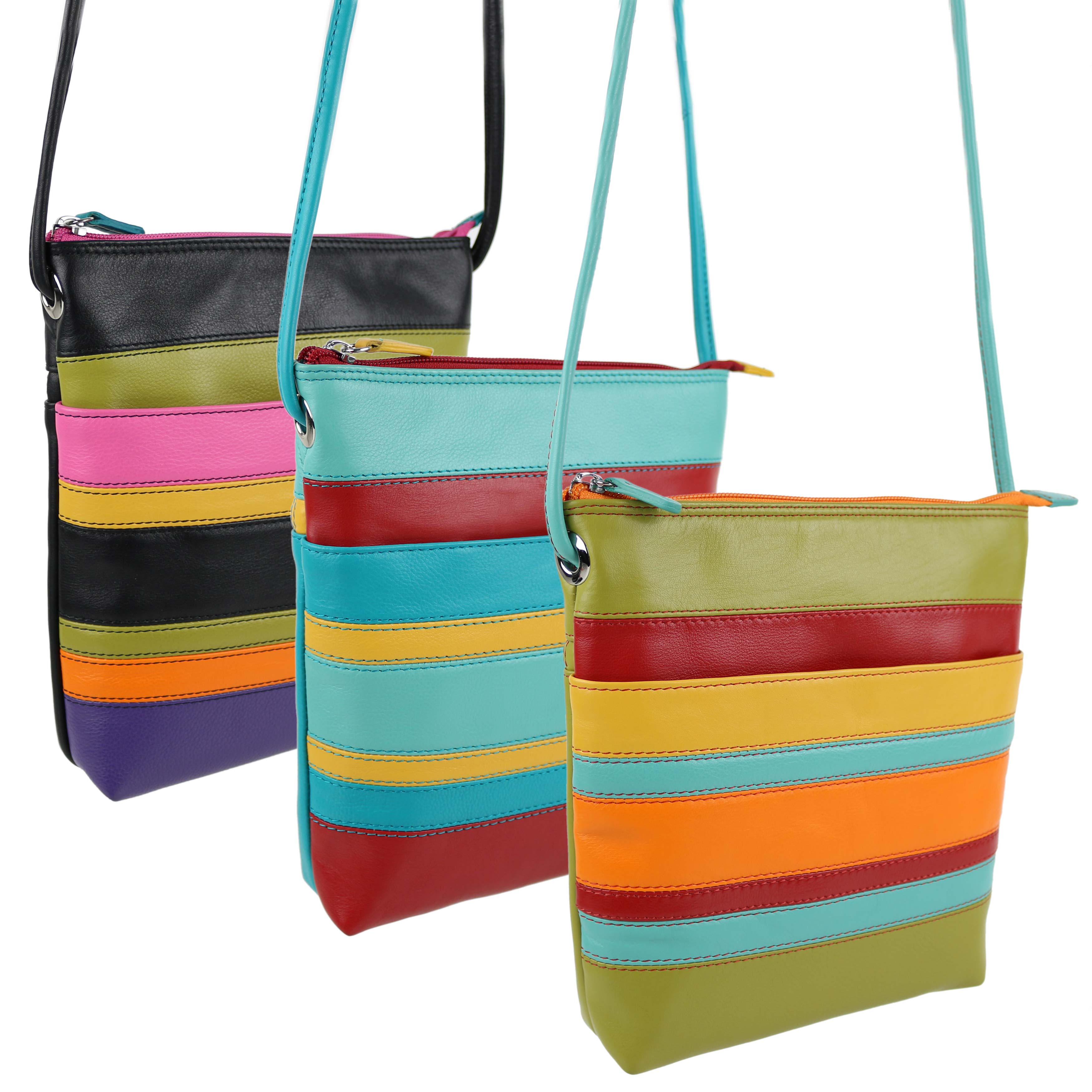 coloured cross body bag