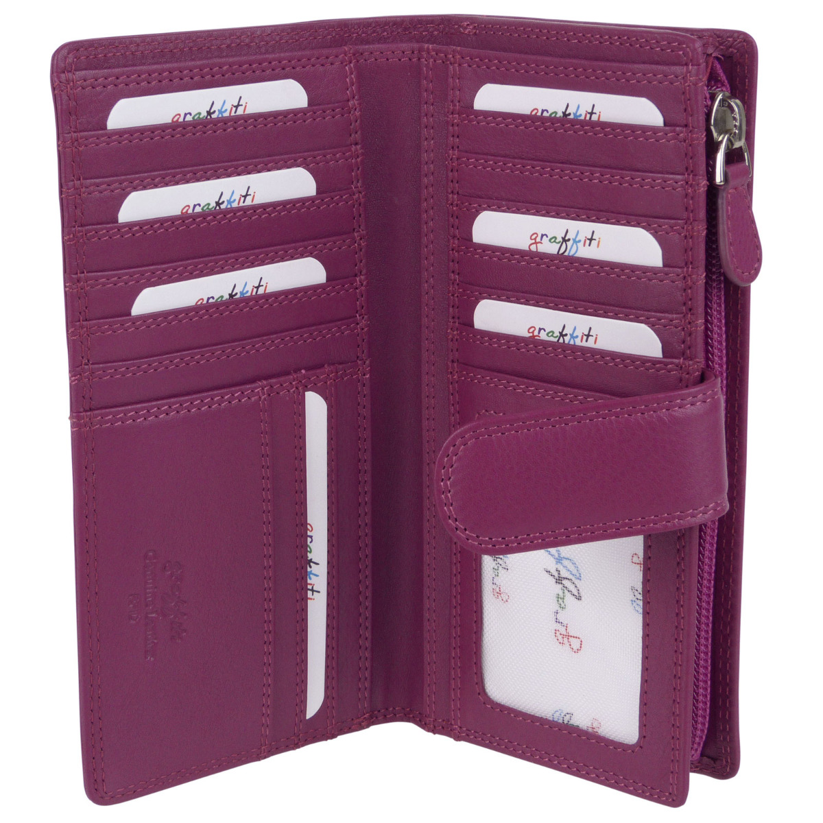 Ladies Leather Tabbed Purse/Wallet by Golunski; Graffiti Gift Box Bright Colours - Picture 46 of 103