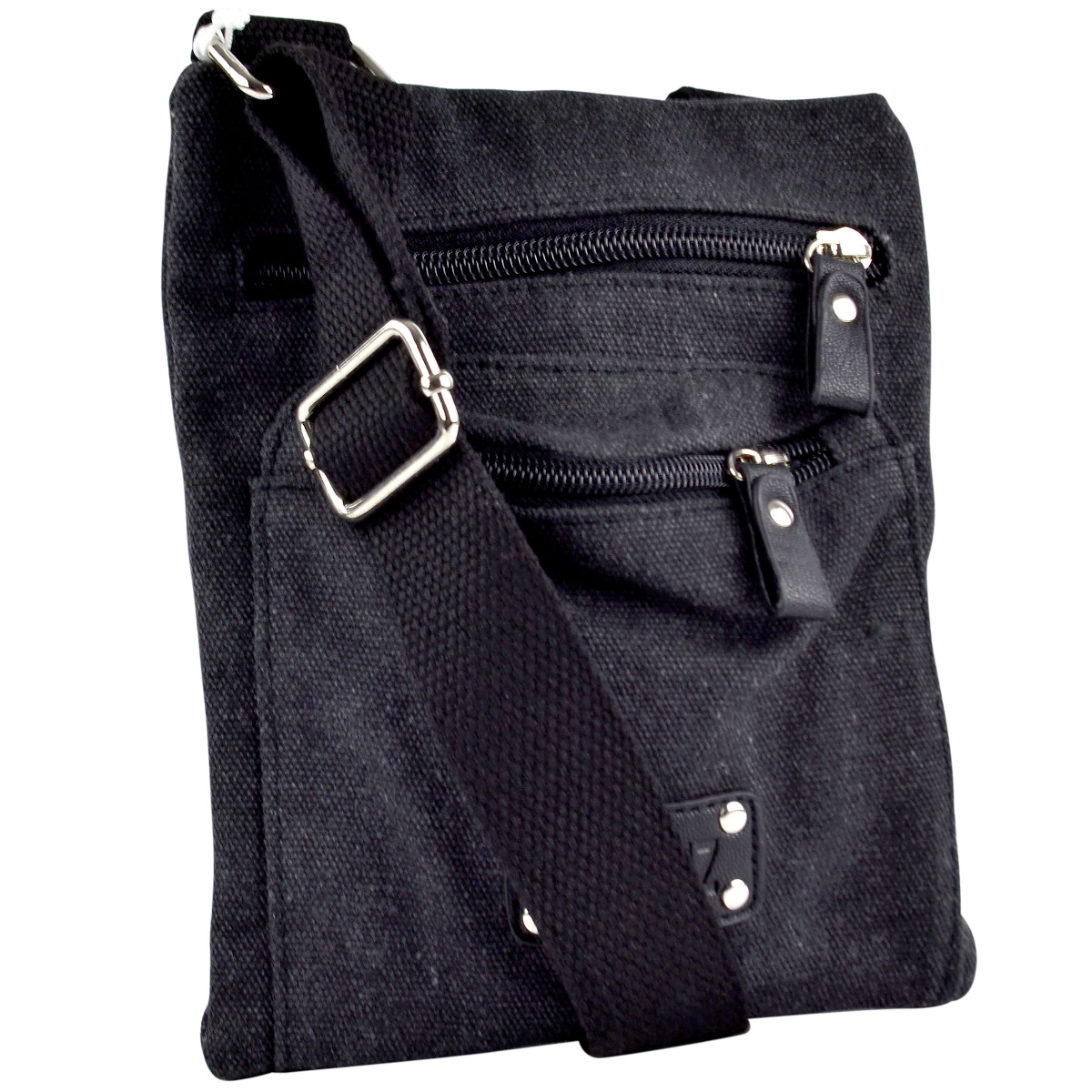 Washed Canvas Cotton North South Messenger Bag