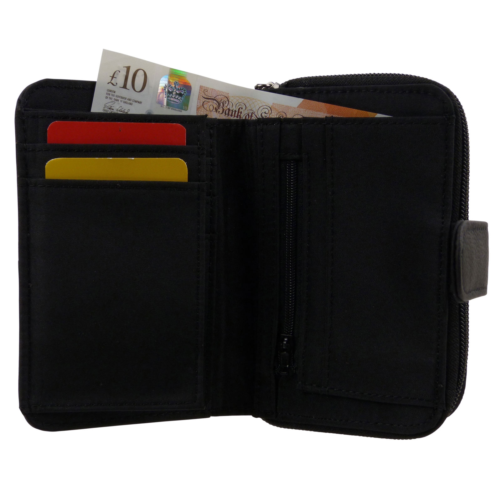 Cartera/billetera de cuero Lorenz con cremallera con bolsa de regalo gratuita - Imagen 32 de 40