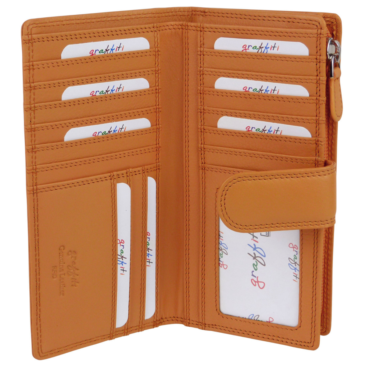 Ladies Leather Tabbed Purse/Wallet by Golunski; Graffiti Gift Box Bright Colours - Picture 82 of 103