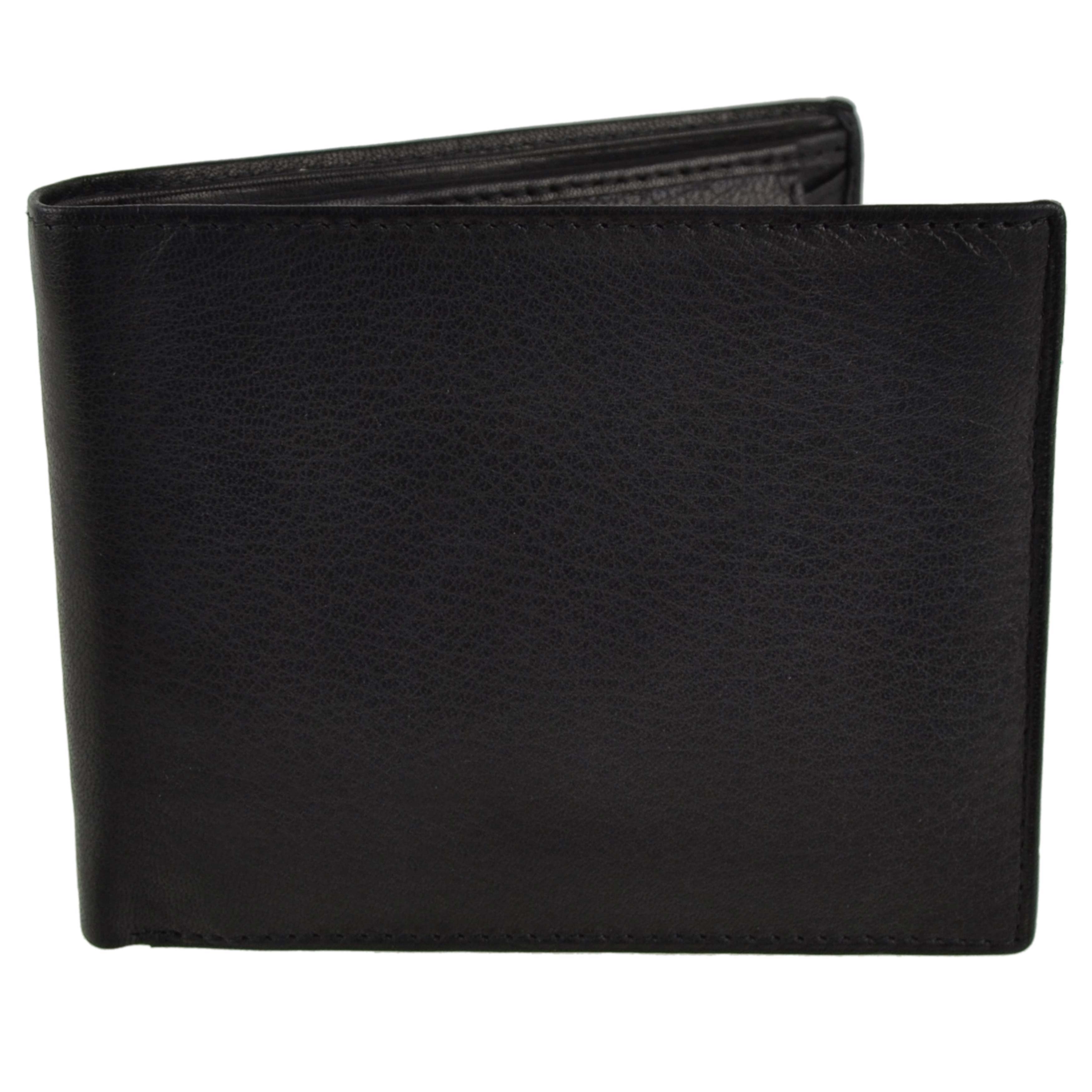 Mens/Gents Classic Leather Bi-Fold Wallet Top Quality Black Coin Pocket | eBay
