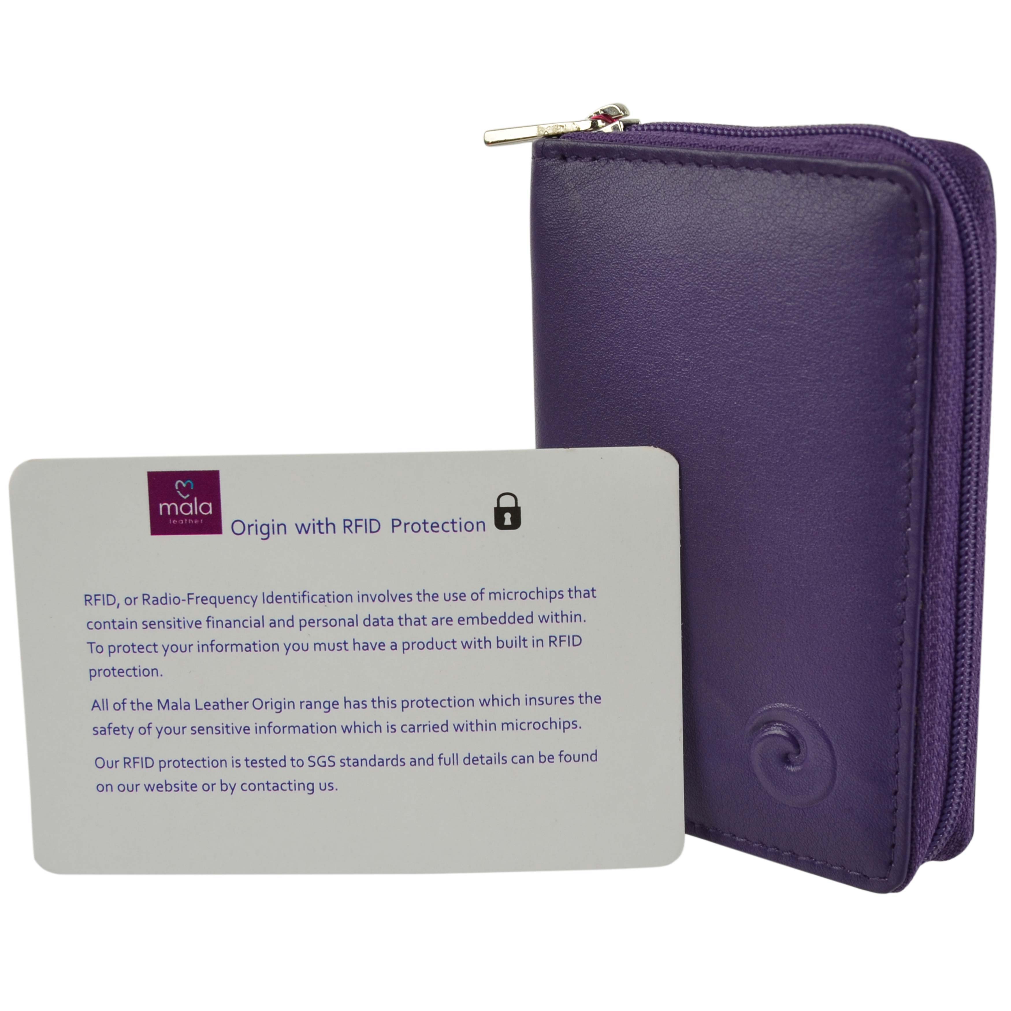Soft Leather RFID Protection Concertina Credit Card Purse by Mala Origin Gift... - Picture 35 of 36