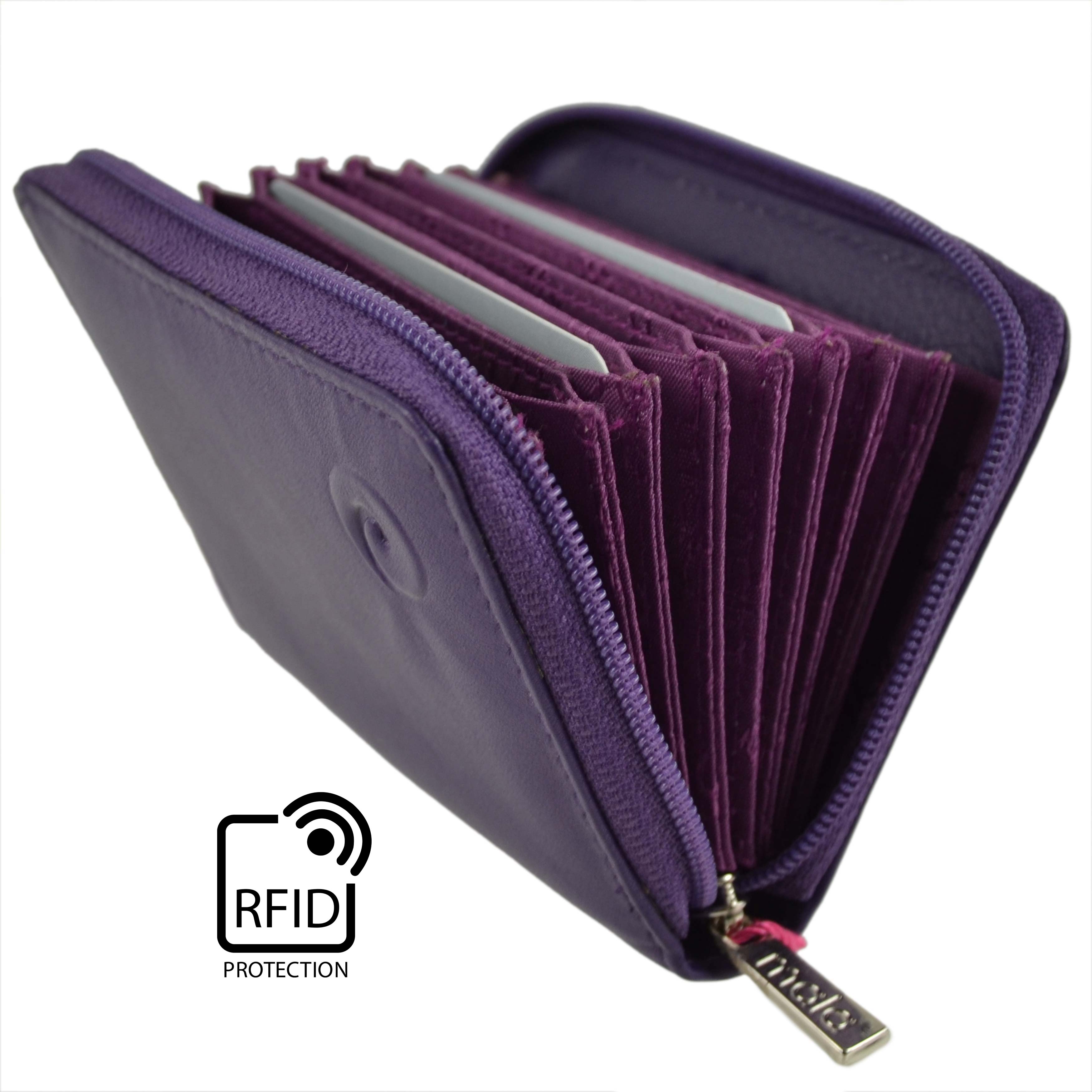Soft Leather RFID Protection Concertina Credit Card Purse by Mala Origin Gift... - Picture 32 of 36