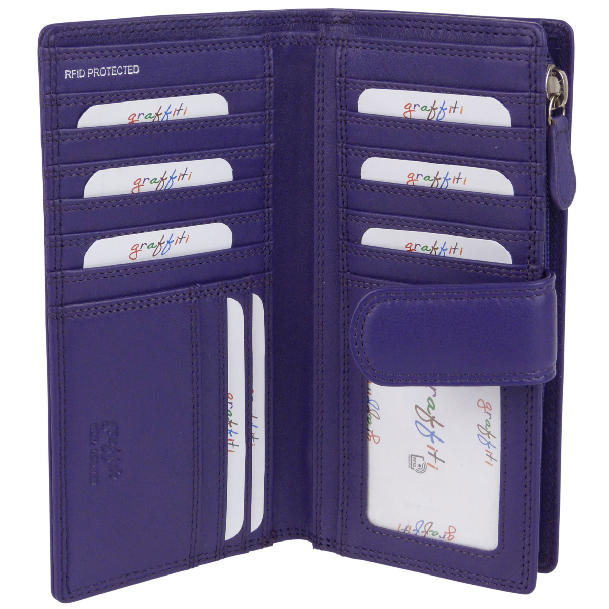Ladies Leather Tabbed Purse/Wallet by Golunski; Graffiti Gift Box Bright Colours - Picture 94 of 103