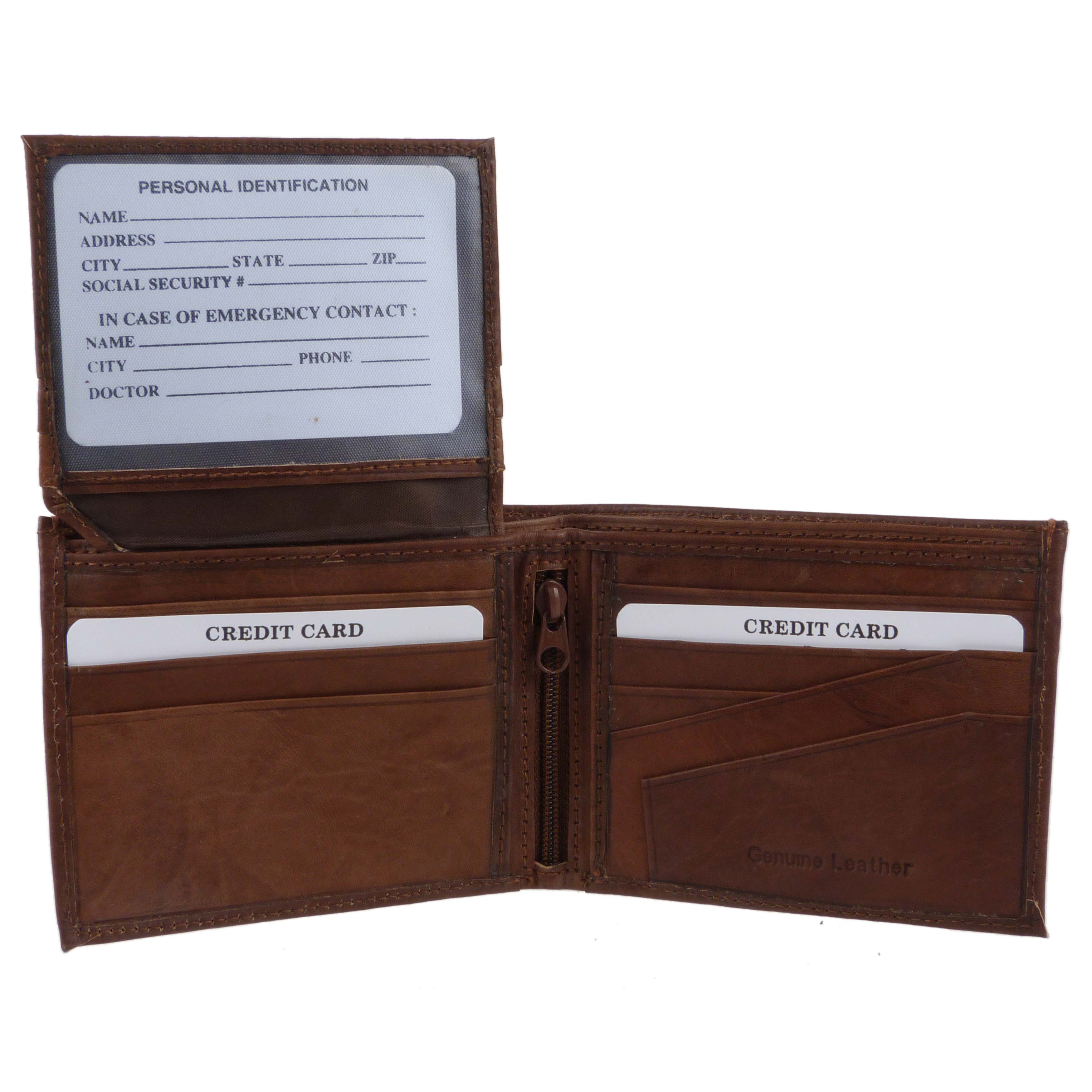 Billetera suave de cuero doble plegable para hombre de Oakridge sección abatible ranuras para tarjetas - Imagen 5 de 7