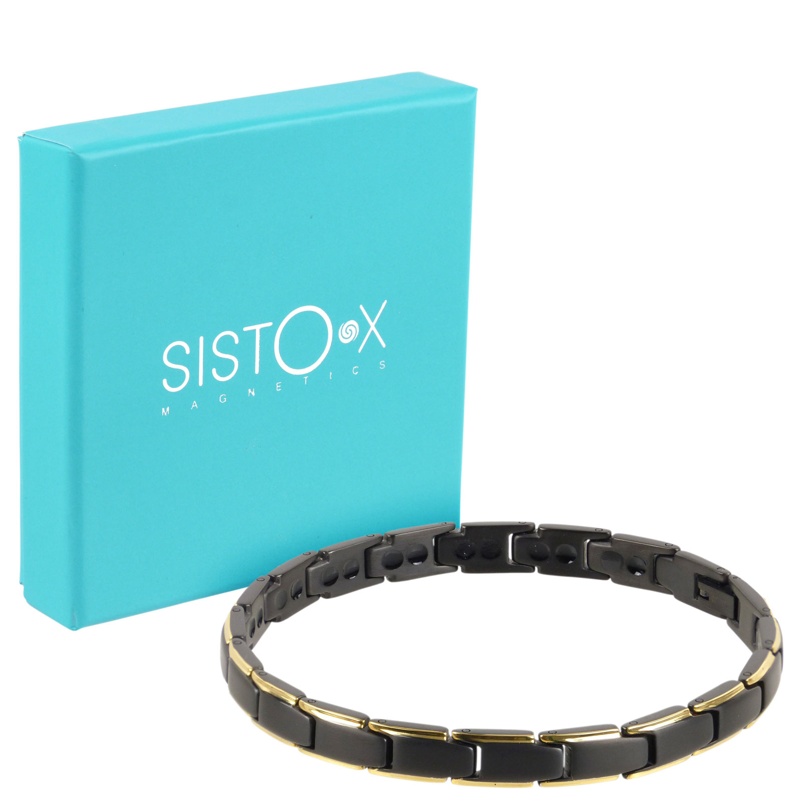 Damas Titanio Pulsera Magnética Negro/Dorado Bali Tierras Raras Imanes Curación - Imagen 5 de 6