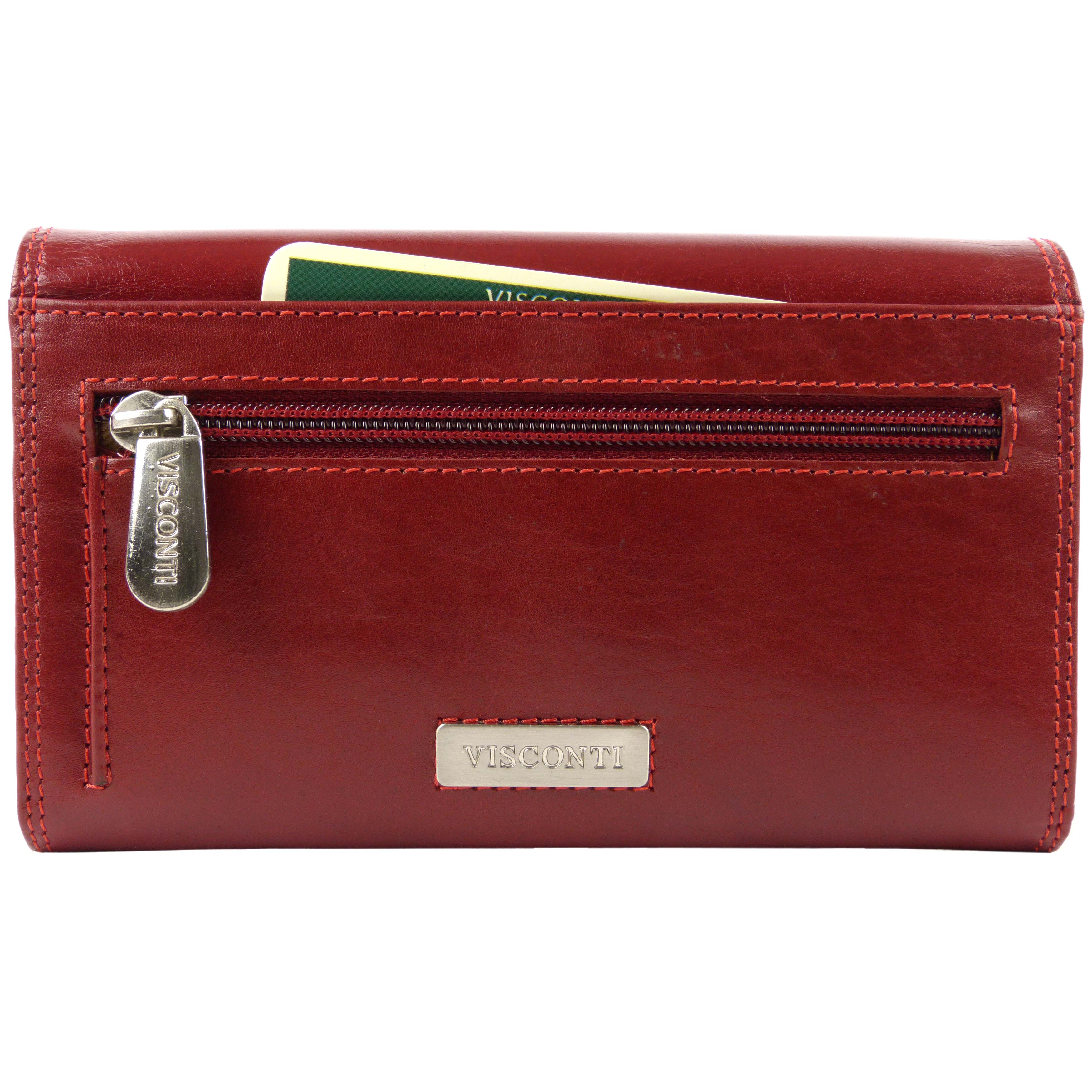 Italienische Damen-Geldbörse/Geldbörse aus Leder mit Verschluss Visconti; Monza Collection klassisch... - Bild 12 von 13