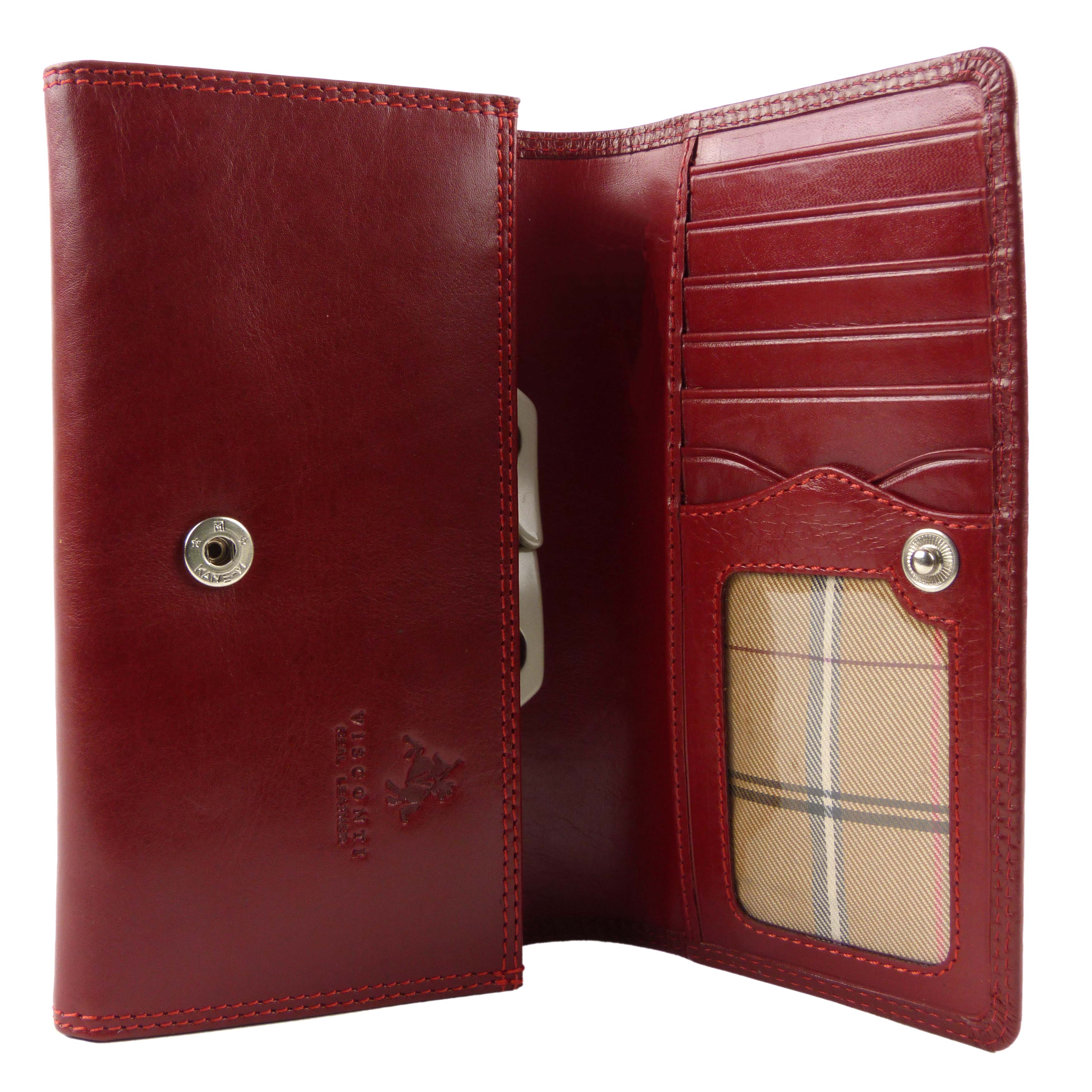 Italienische Damen-Geldbörse/Geldbörse aus Leder mit Verschluss Visconti; Monza Collection klassisch... - Bild 8 von 13