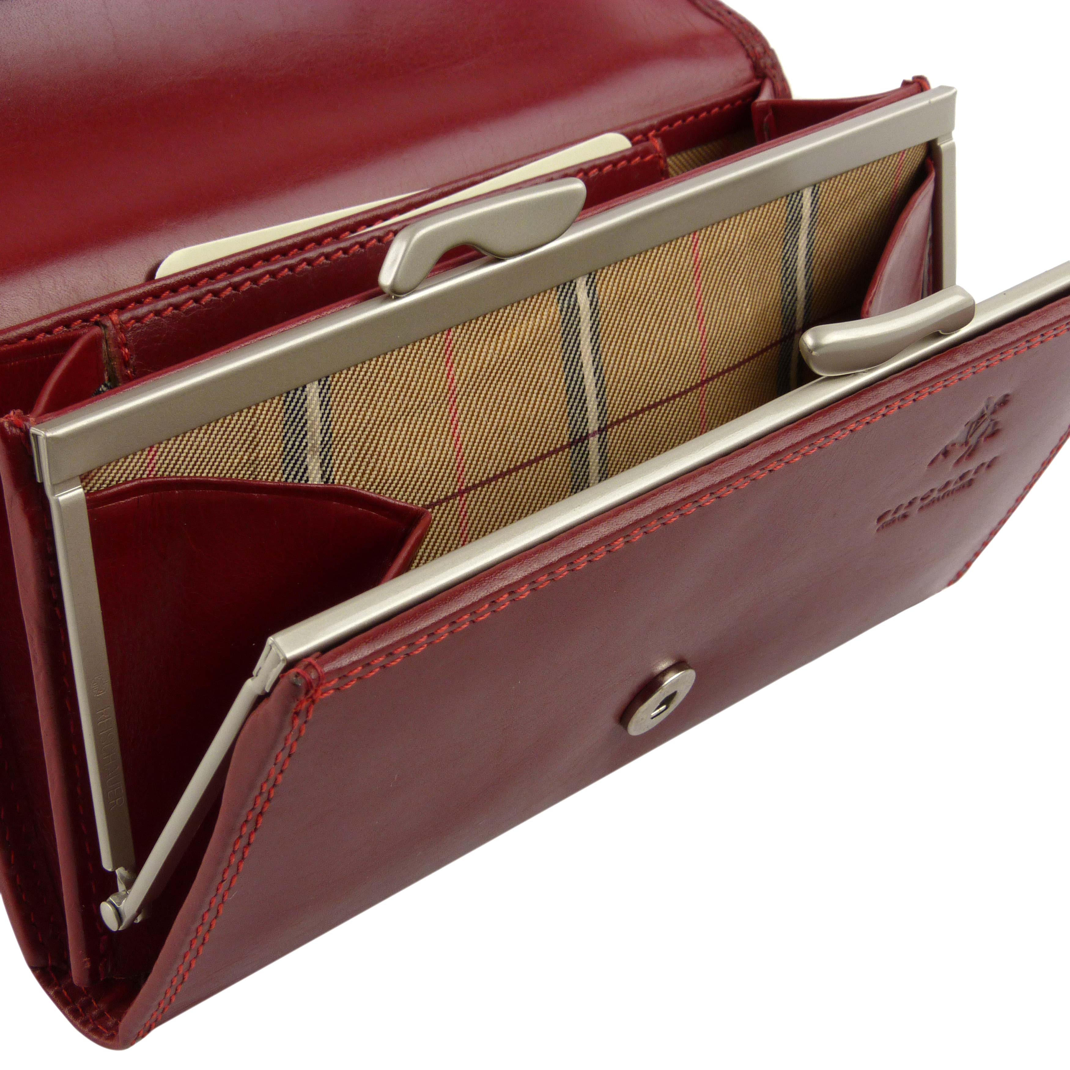 Italienische Damen-Geldbörse/Geldbörse aus Leder mit Verschluss Visconti; Monza Collection klassisch... - Bild 9 von 13