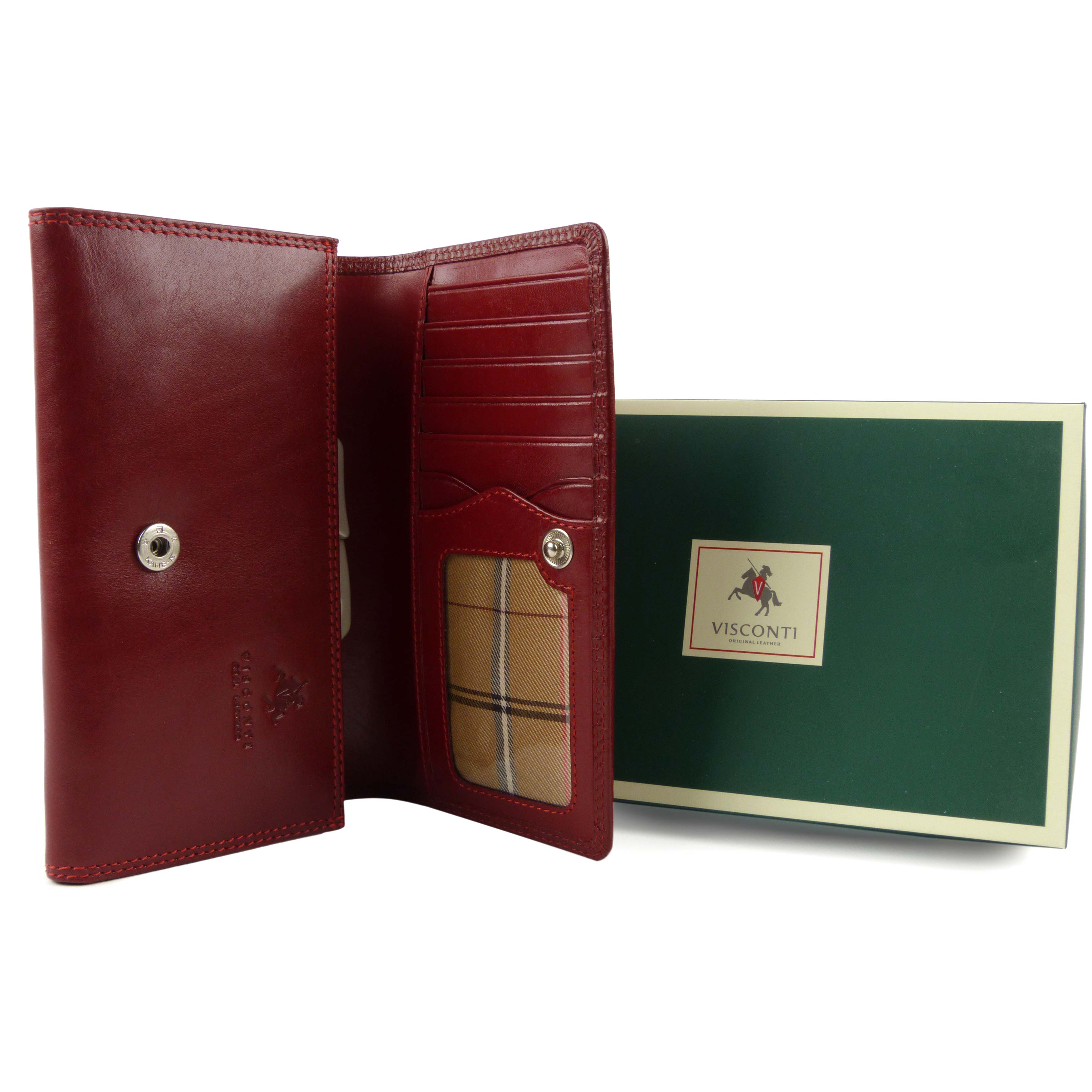 Italienische Damen-Geldbörse/Geldbörse aus Leder mit Verschluss Visconti; Monza Collection klassisch... - Bild 7 von 13