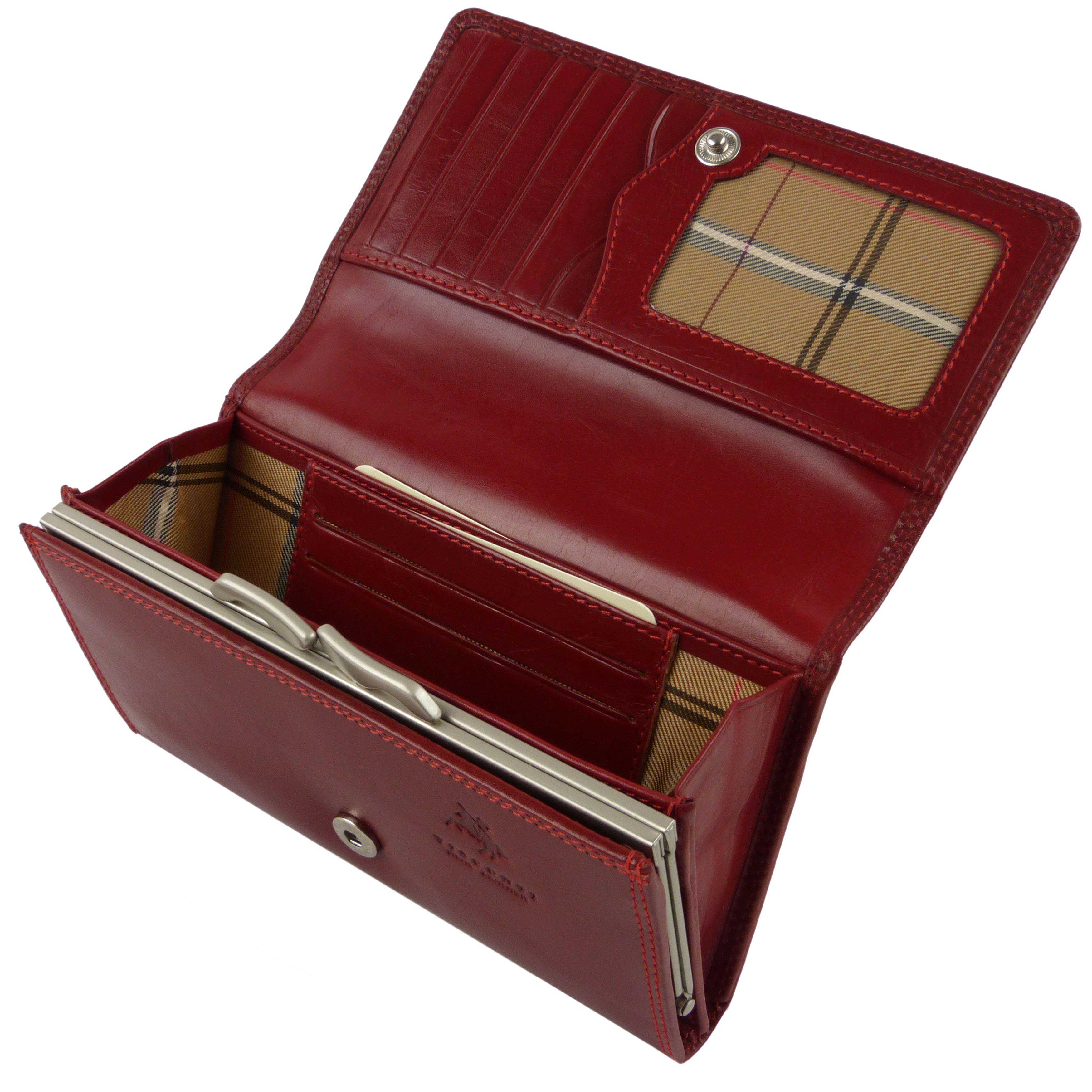 Italienische Damen-Geldbörse/Geldbörse aus Leder mit Verschluss Visconti; Monza Collection klassisch... - Bild 11 von 13