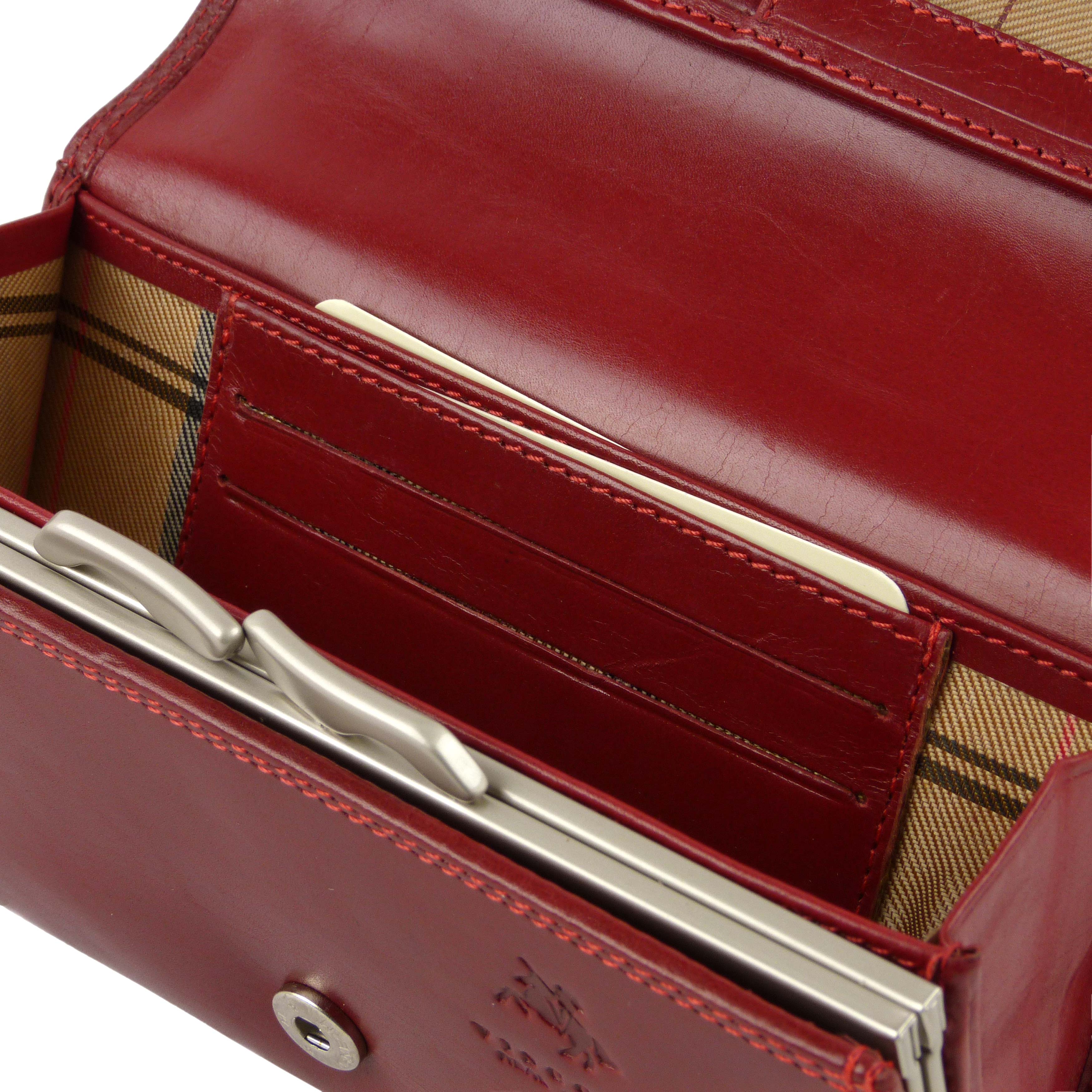 Italienische Damen-Geldbörse/Geldbörse aus Leder mit Verschluss Visconti; Monza Collection klassisch... - Bild 10 von 13