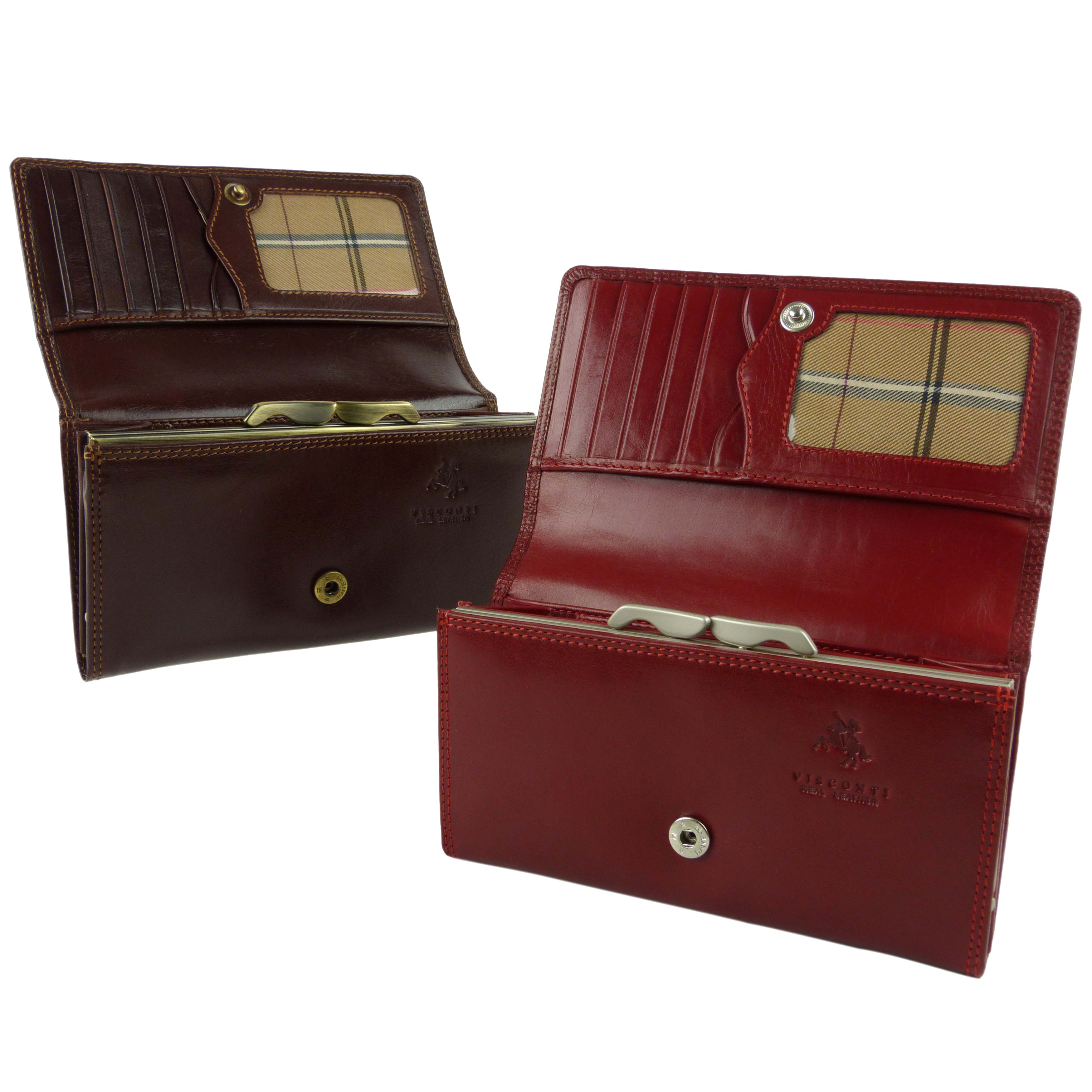 Italienische Damen-Geldbörse/Geldbörse aus Leder mit Verschluss Visconti; Monza Collection klassisch... - Bild 13 von 13