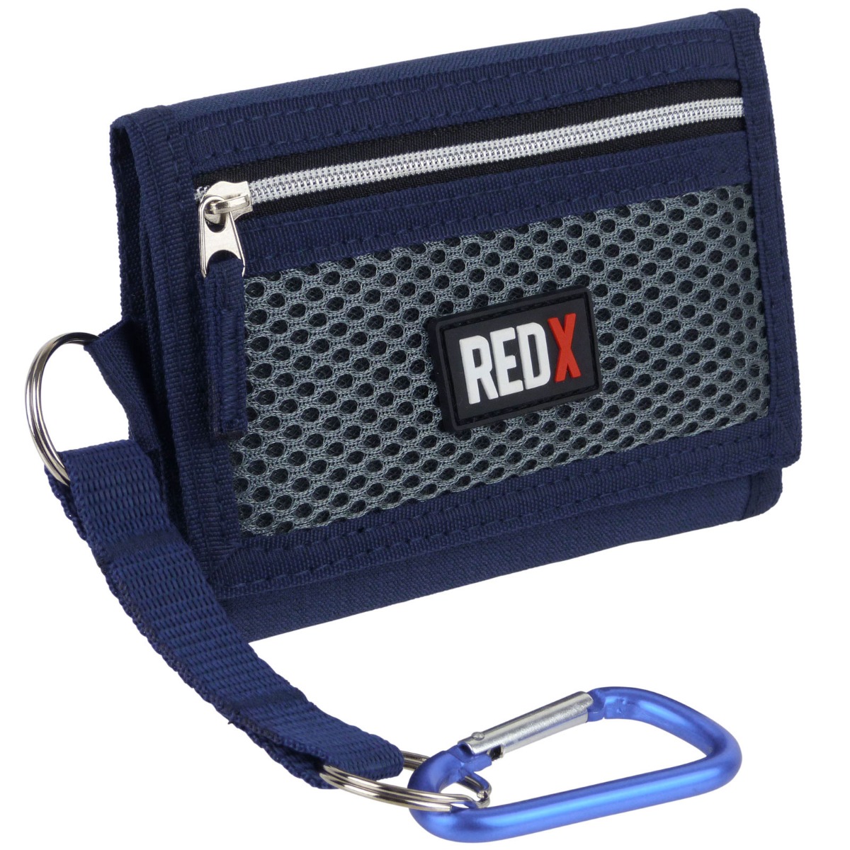 RED X Mens & Boys Tri-Fold Nylon Sports Wallet with Coin Pocket and Belt Hook - Picture 9 of 16
